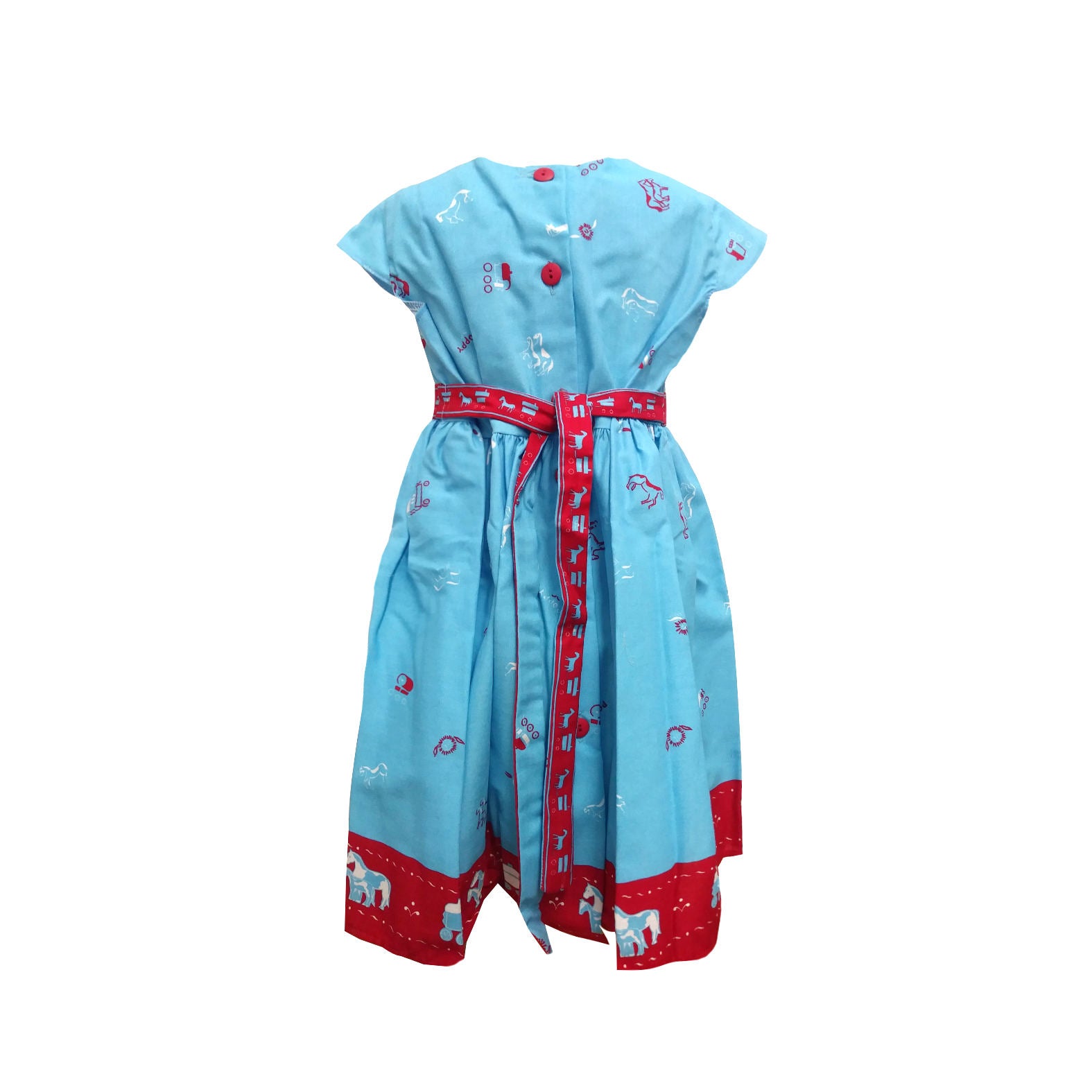 Archive Sale - Poppy - Age 2-3- Alicia Dress - Turquoise Gypsy Caravan