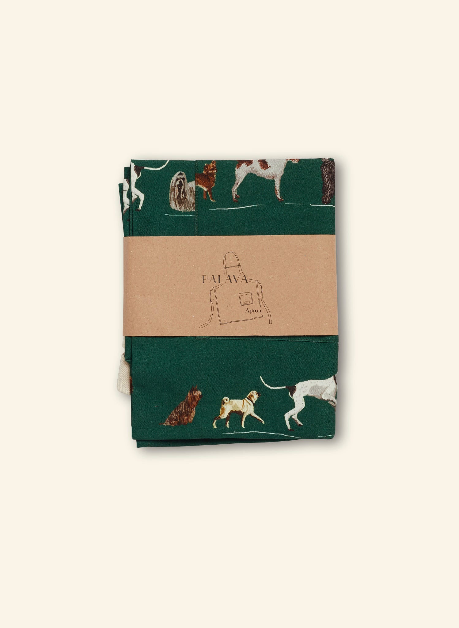 Apron - Green Porcelain Dogs