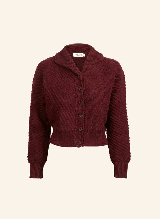 Betty - Heritage Knitwear Berry Cardigan - 100% British Wool