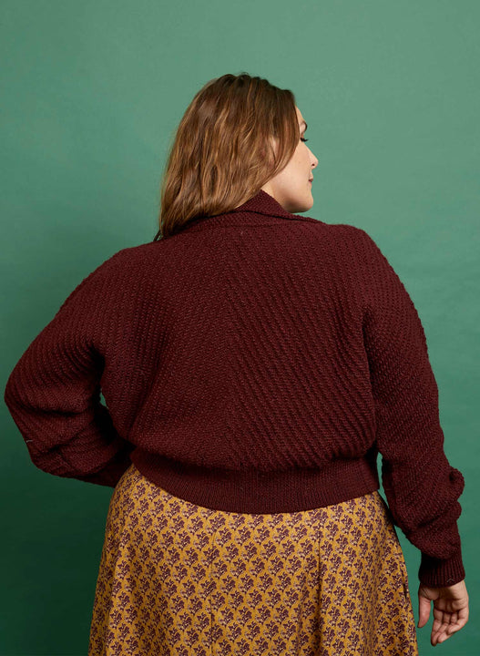 Betty - Heritage Knitwear Berry Cardigan - 100% British Wool