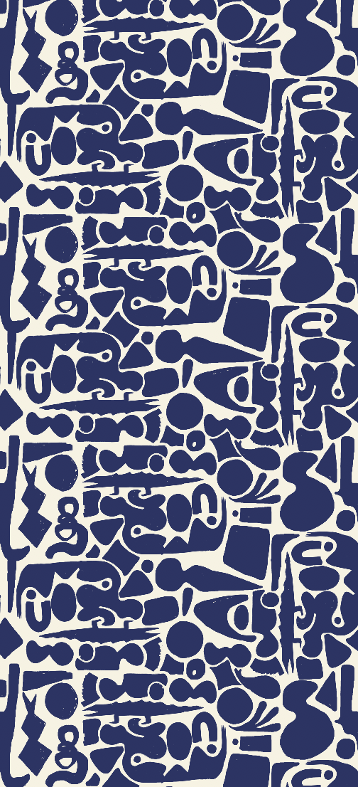 Remnant - 108cm x 60cm - Blue Cave Fabric - Cotton - Linen - Blend