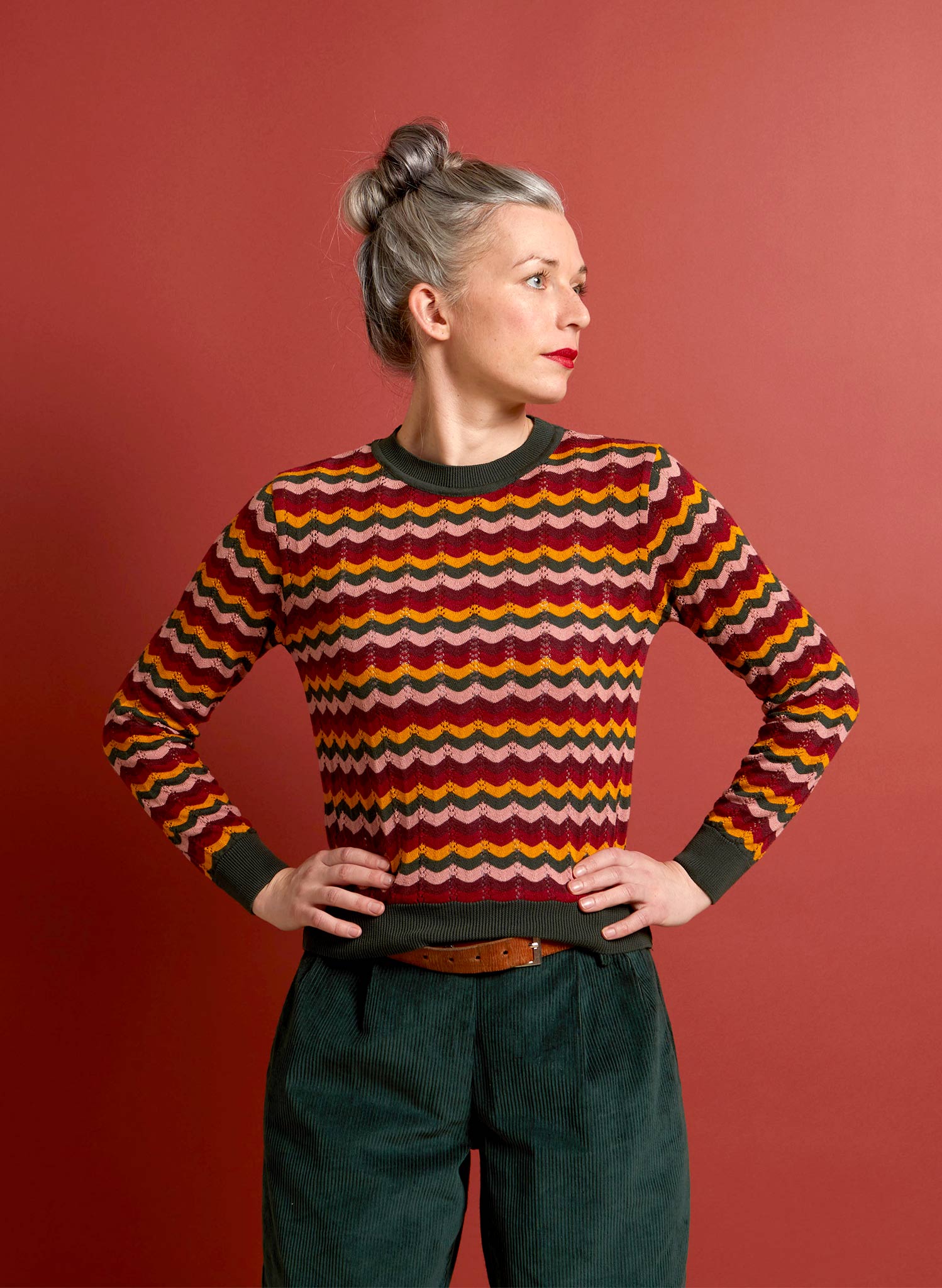 Archive Sale - Size S - Clara - Dark Green Scalloped Knitted Top
