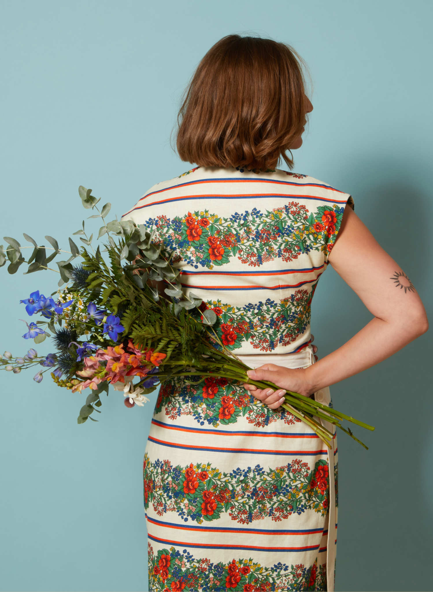 Cyd - Ivory Mexican Rose Dress