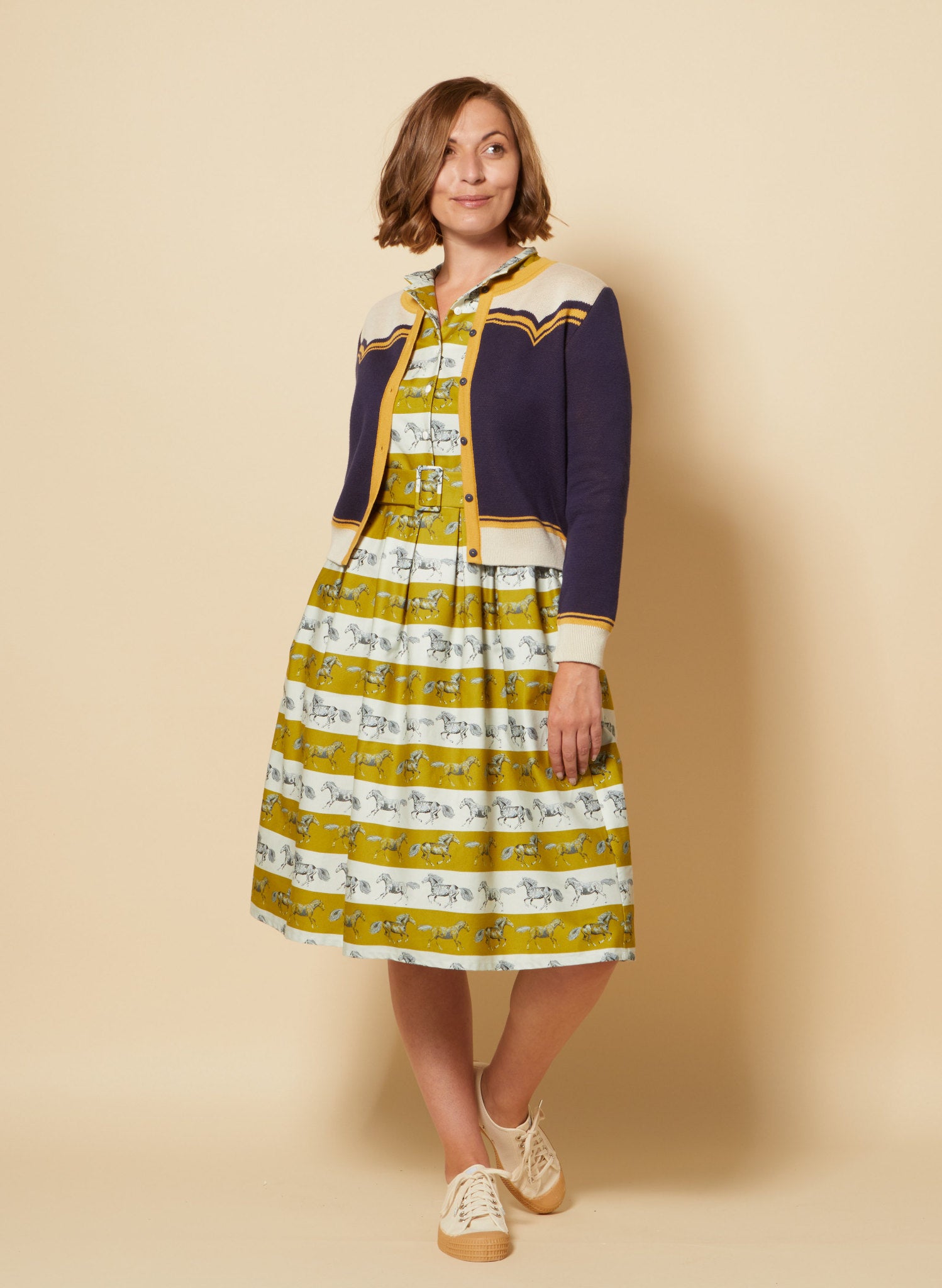 PRE LOVED - Cynthia - Mustard Horses Dress