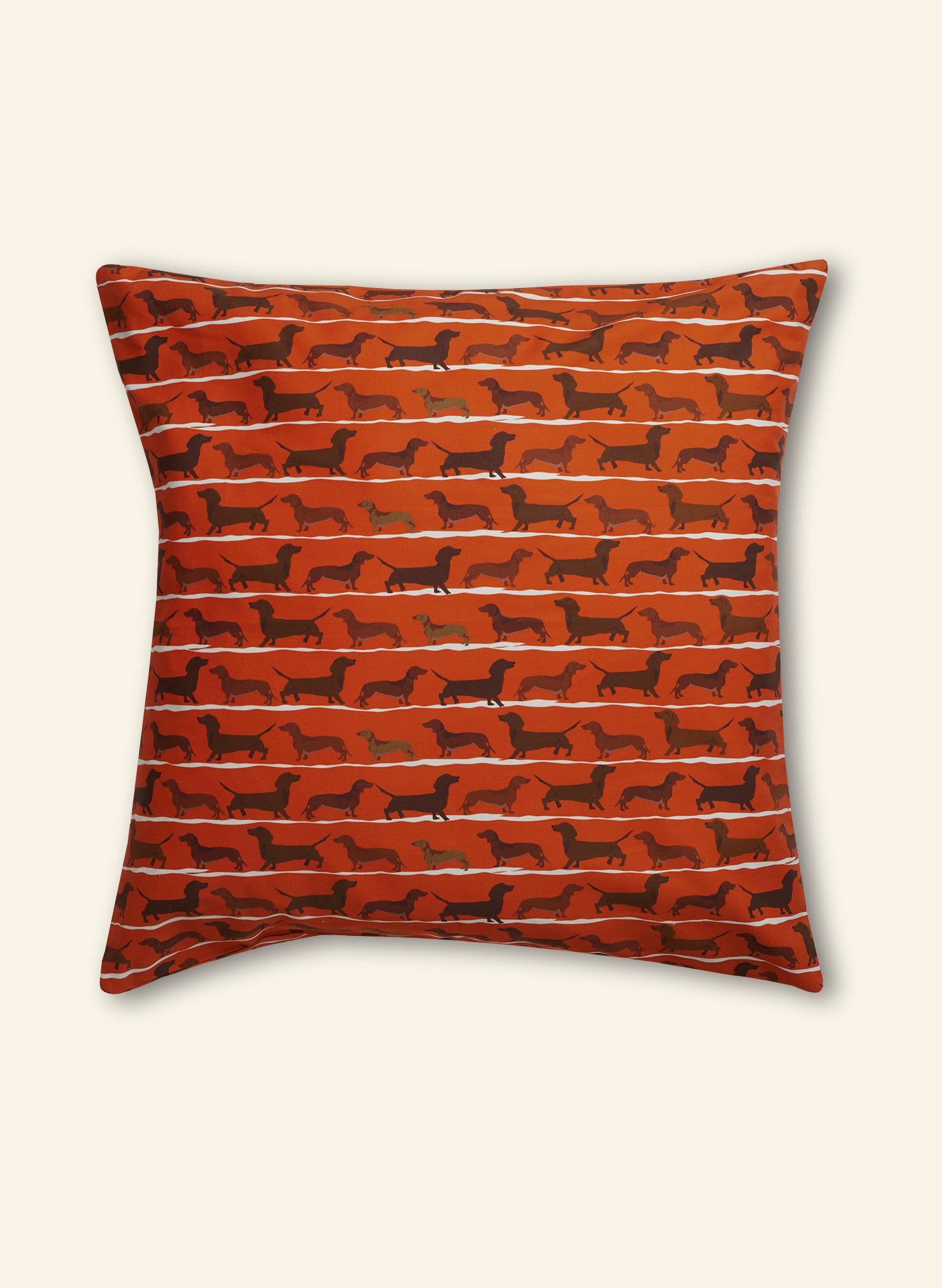 Simple Cushion Cover - Rust Sausage Dog