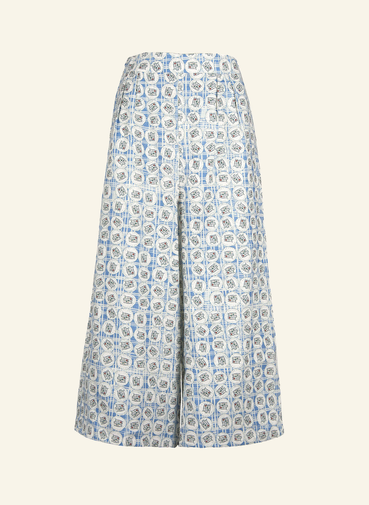 Edith - Blue Sardines Culottes Trousers