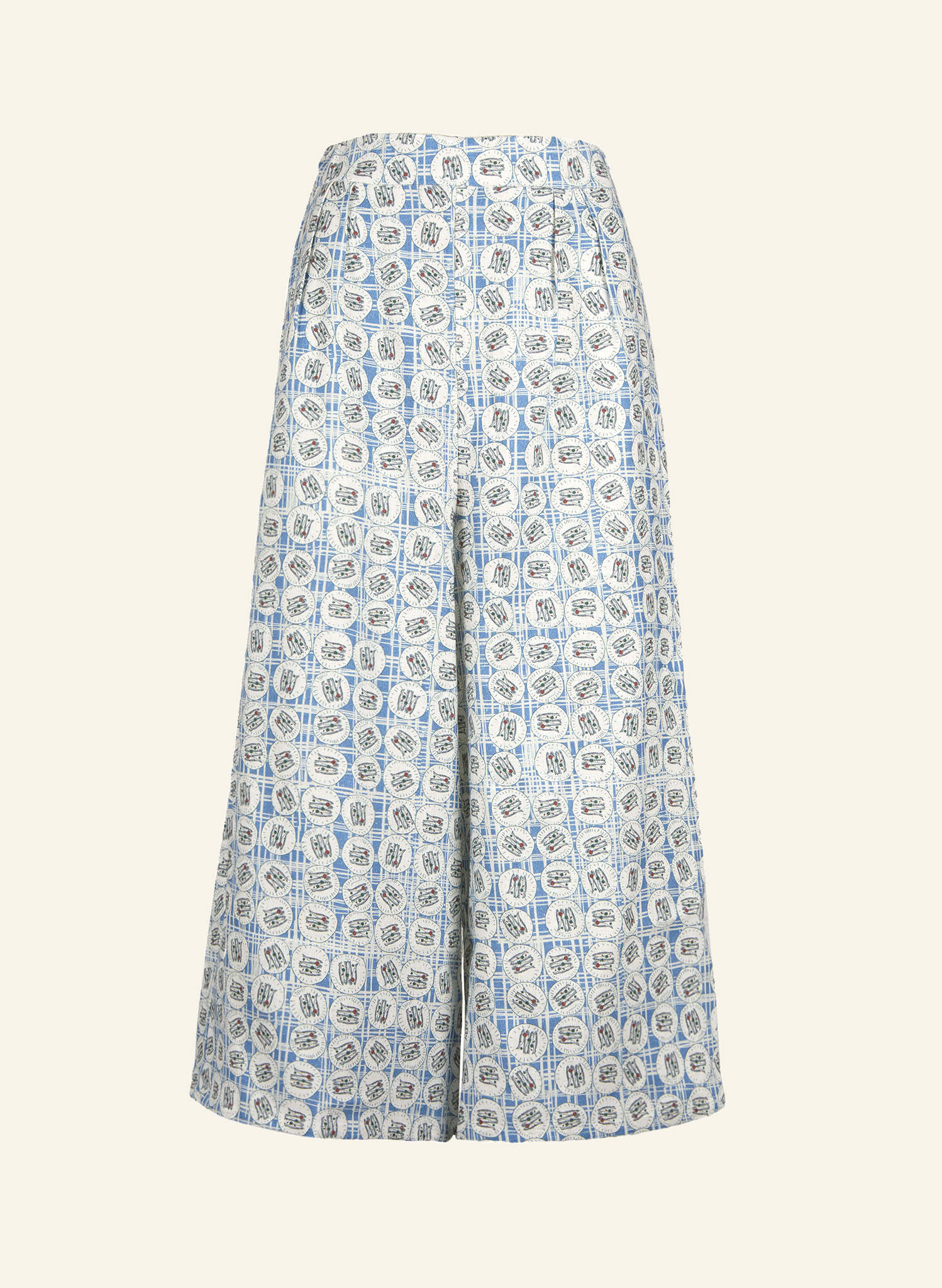Archive Sale - Size 10 - Edith Culottes Trousers - Blue Sardines