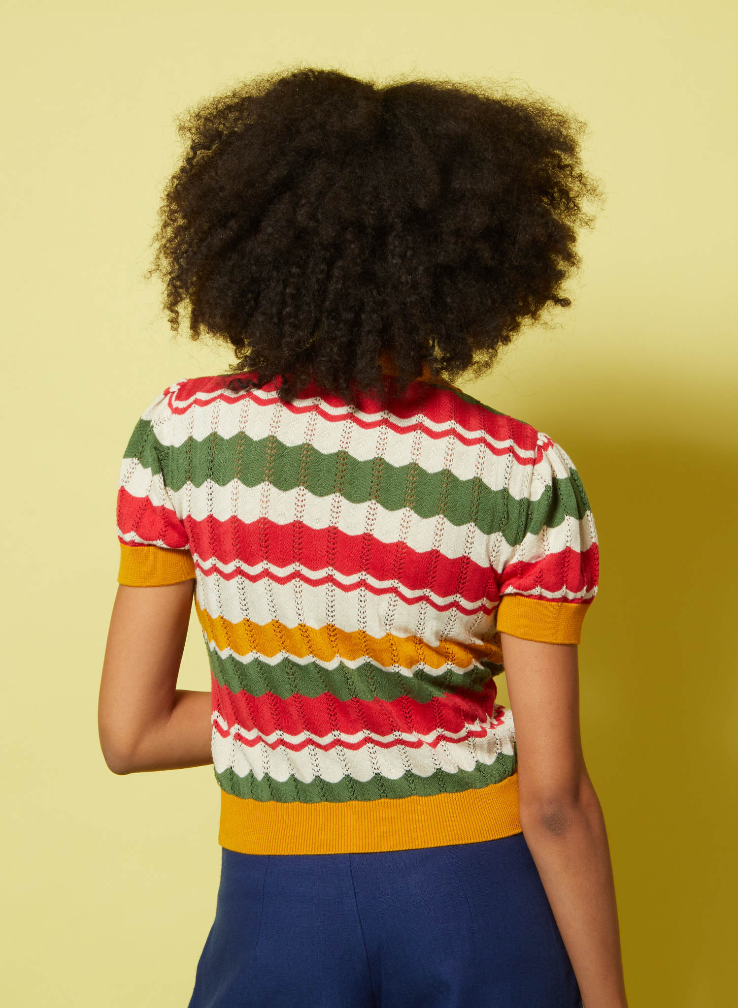 PRE LOVED - Eve Knitted Top - Red and Mustard