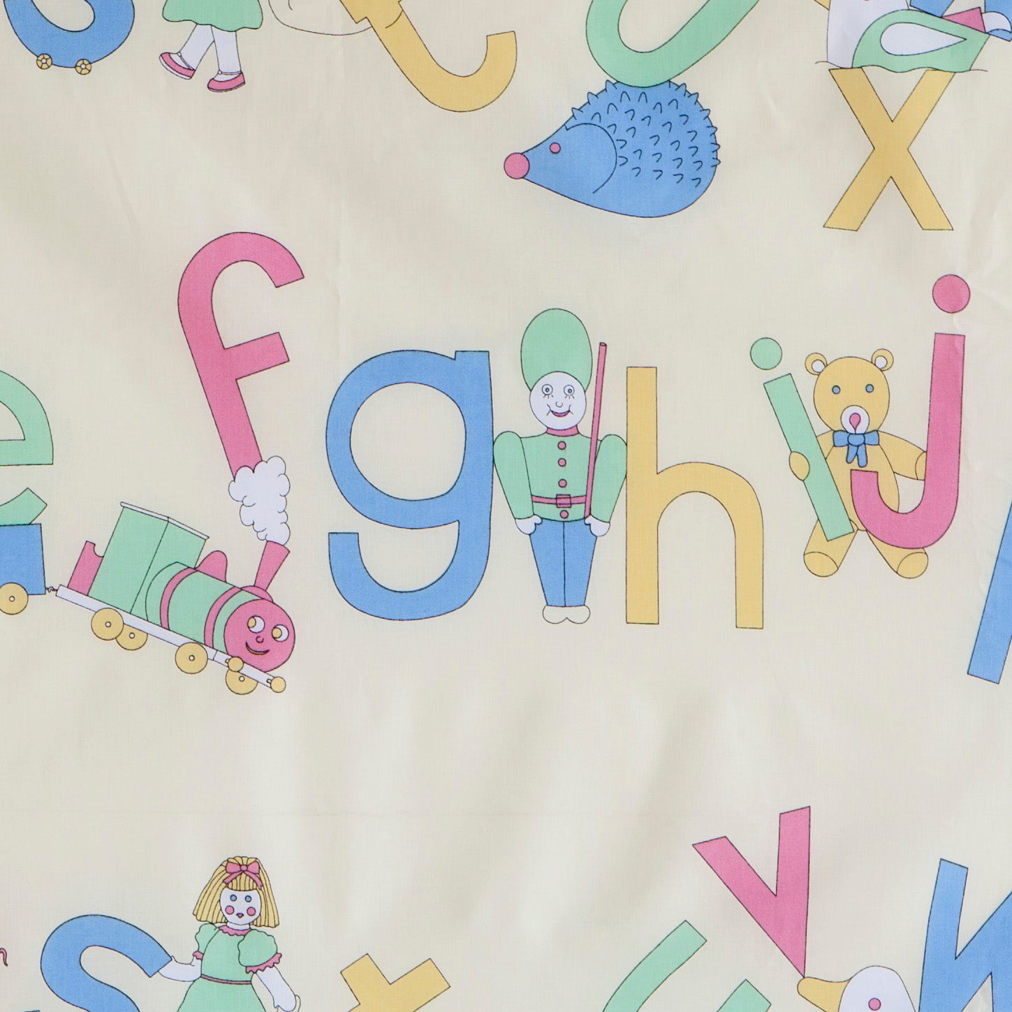 ABC Pastel Print Fabric - Cotton