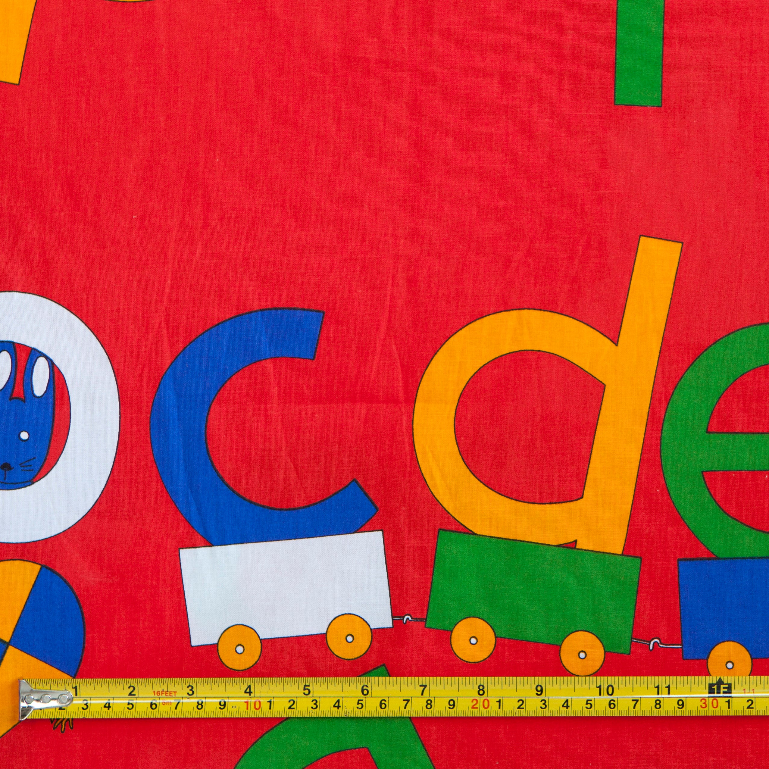 Remnant - 107cm - ABC Primary Print Fabric - Cotton