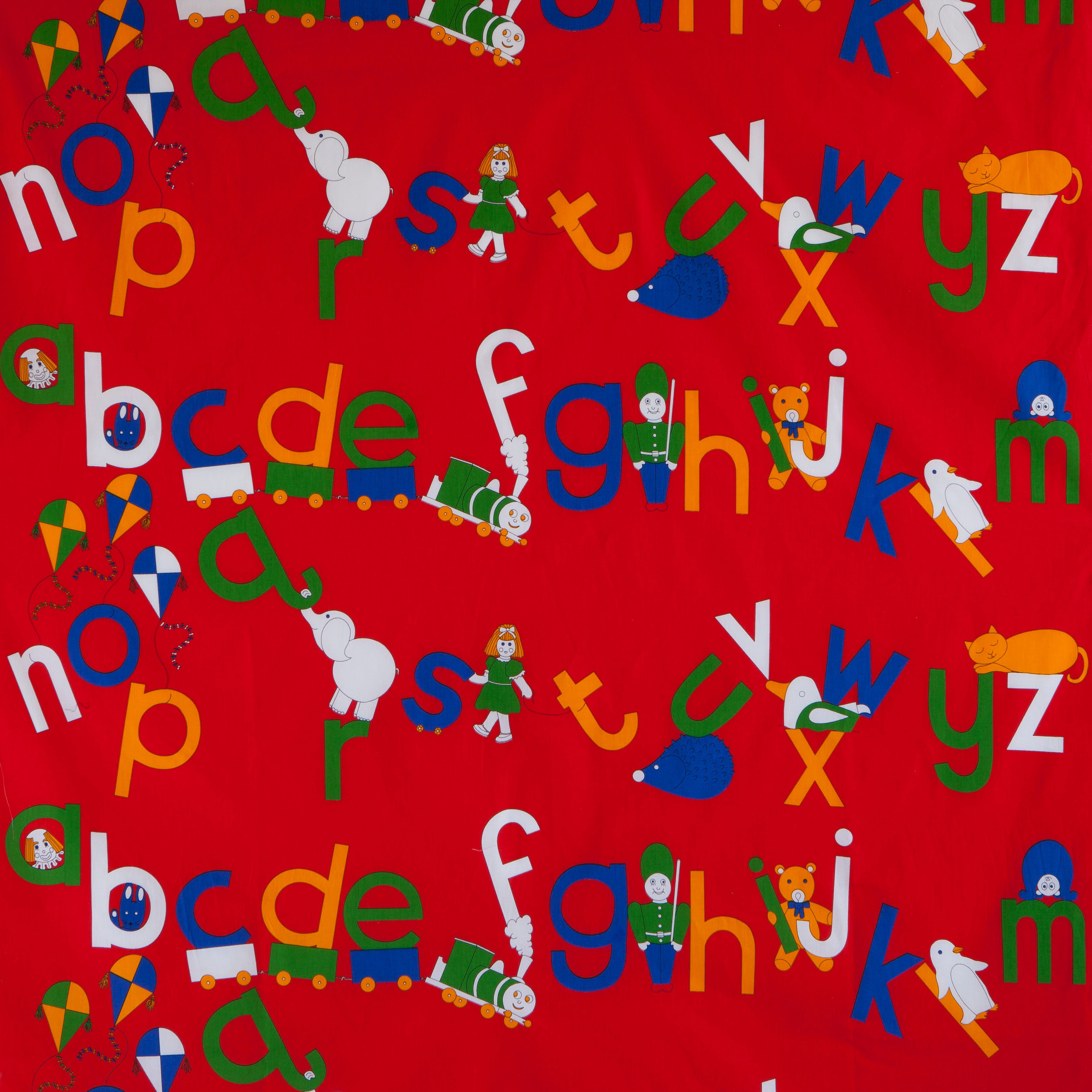 Remnant - 107cm - ABC Primary Print Fabric - Cotton