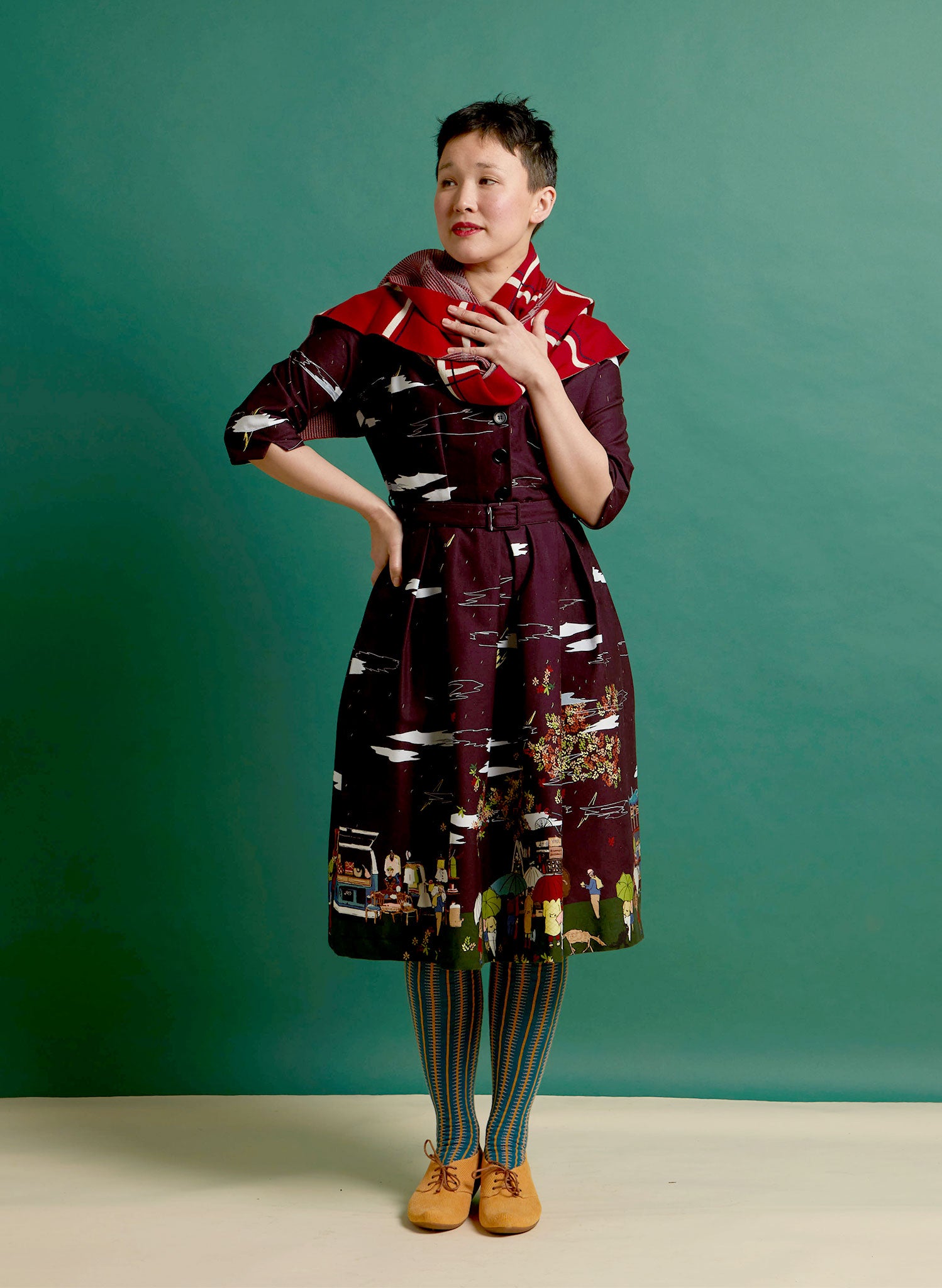 Archive Sale - Size 10 - Ida - Plum Antiques Fair Dress