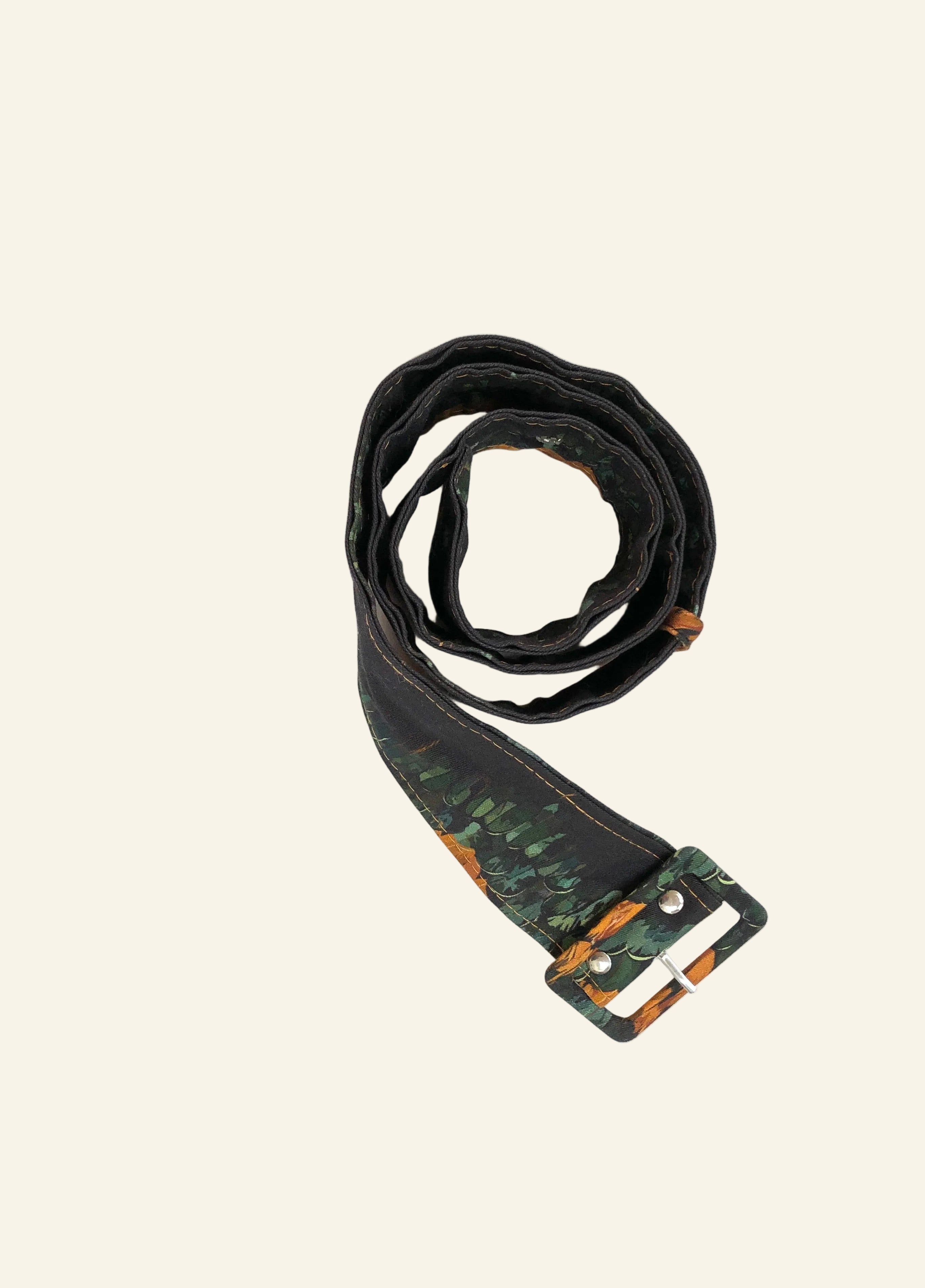 Archive Sale - Buckle belt - Black Feather Boa