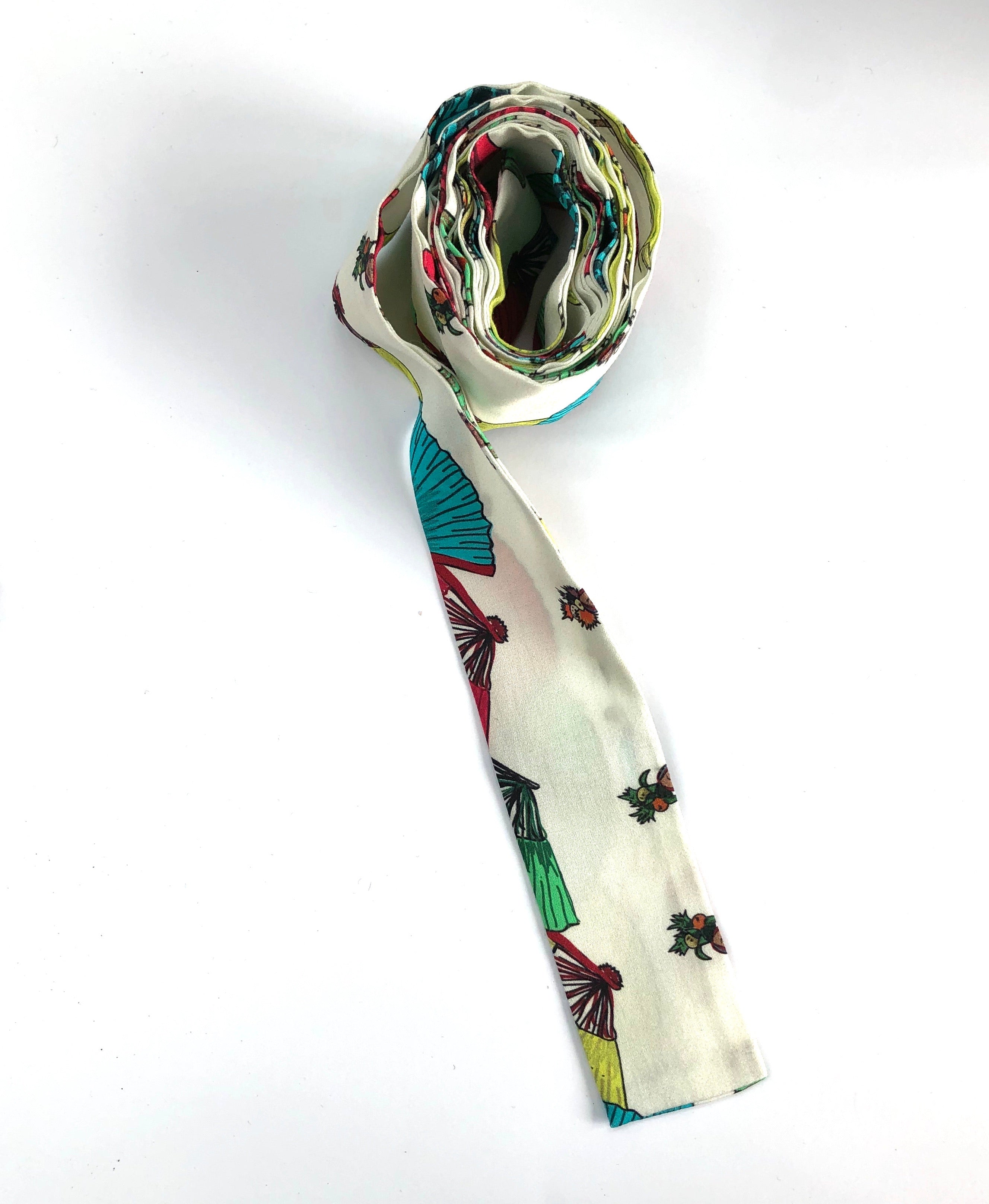 Archive Sale - Tie Belt - Ivory Dancing Ladies
