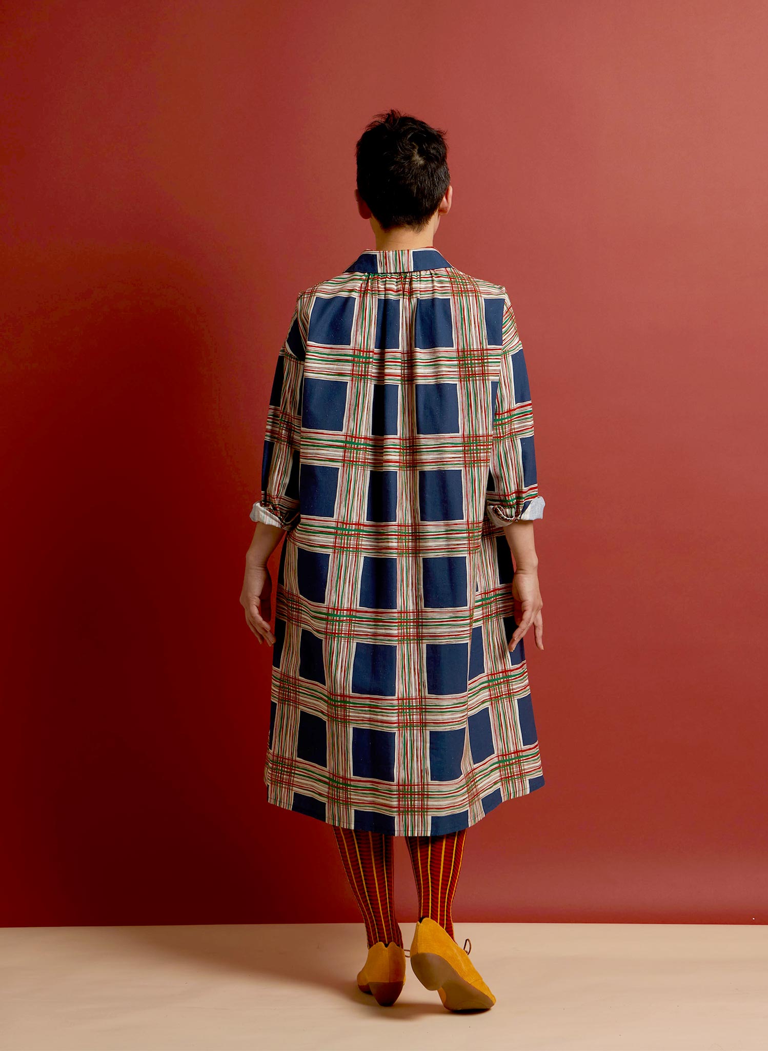 Izzy Shirt Dress - Navy Check