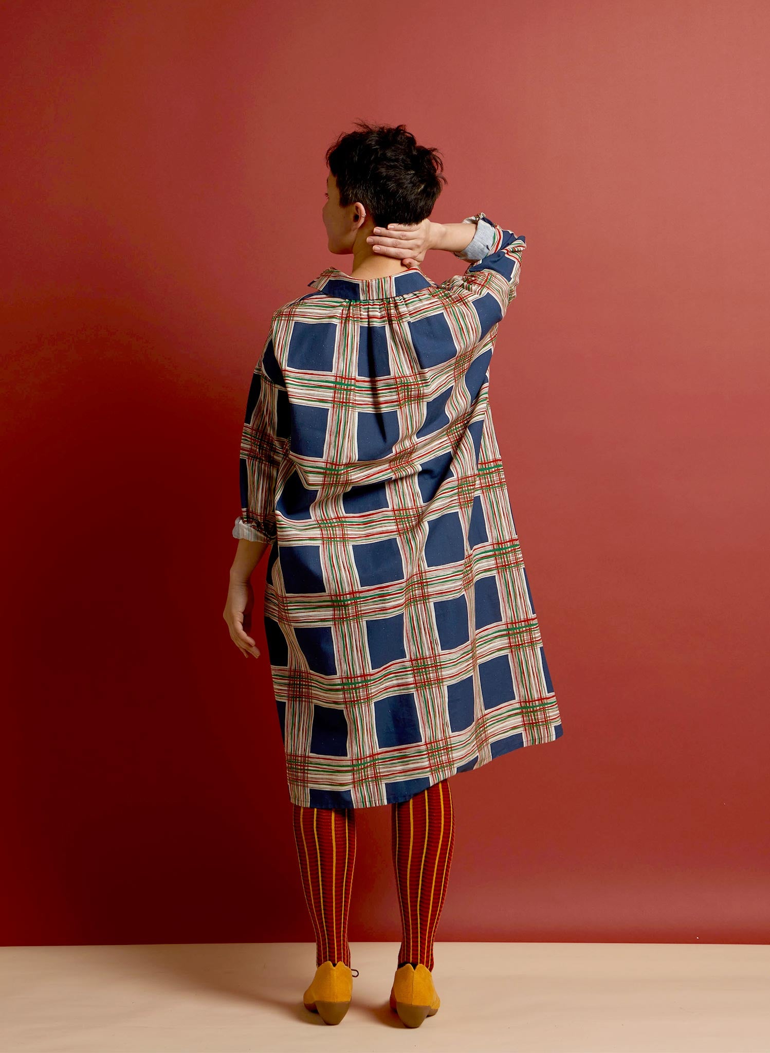 Izzy Shirt Dress - Navy Check