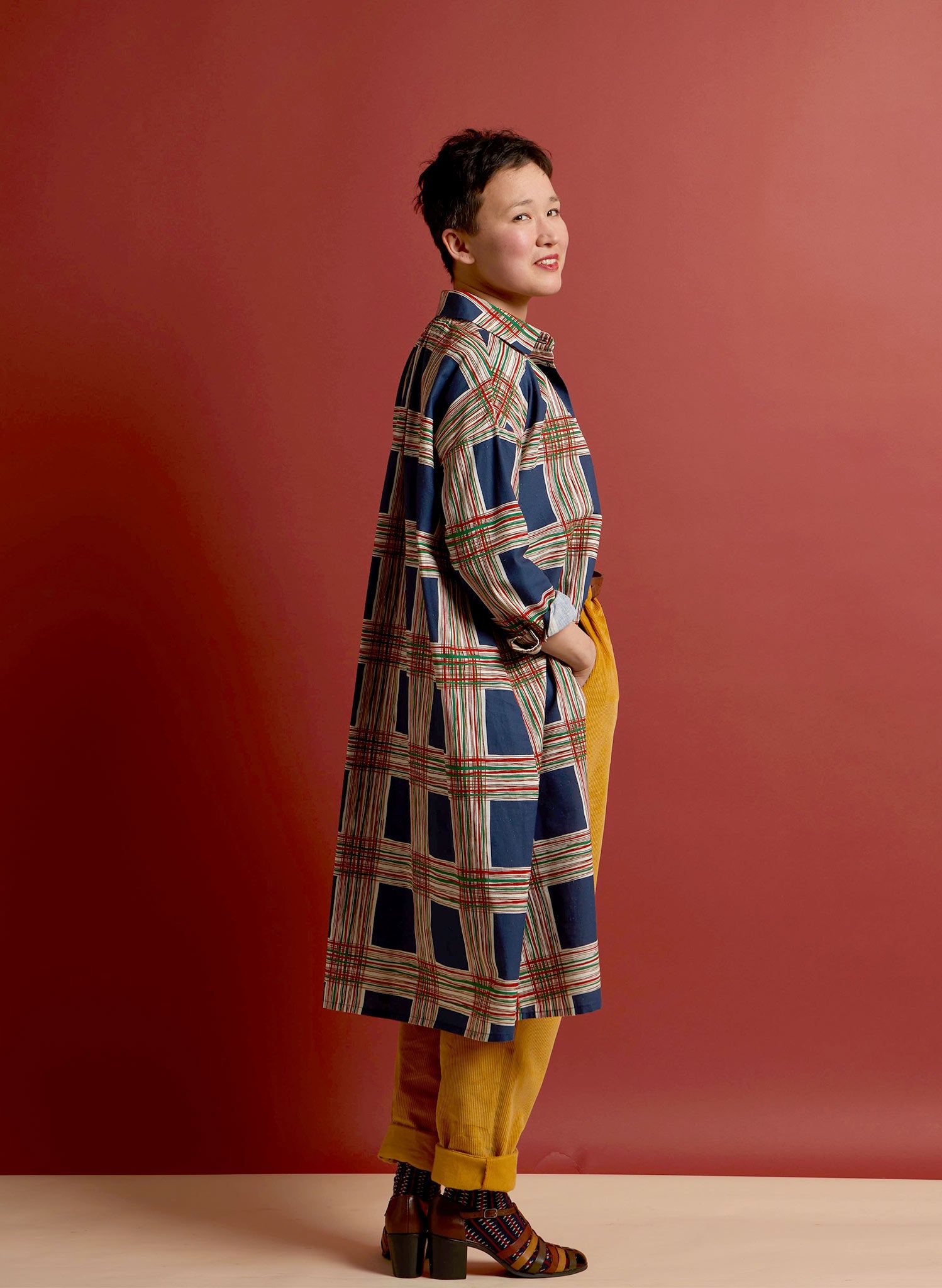 Izzy Shirt Dress - Navy Check