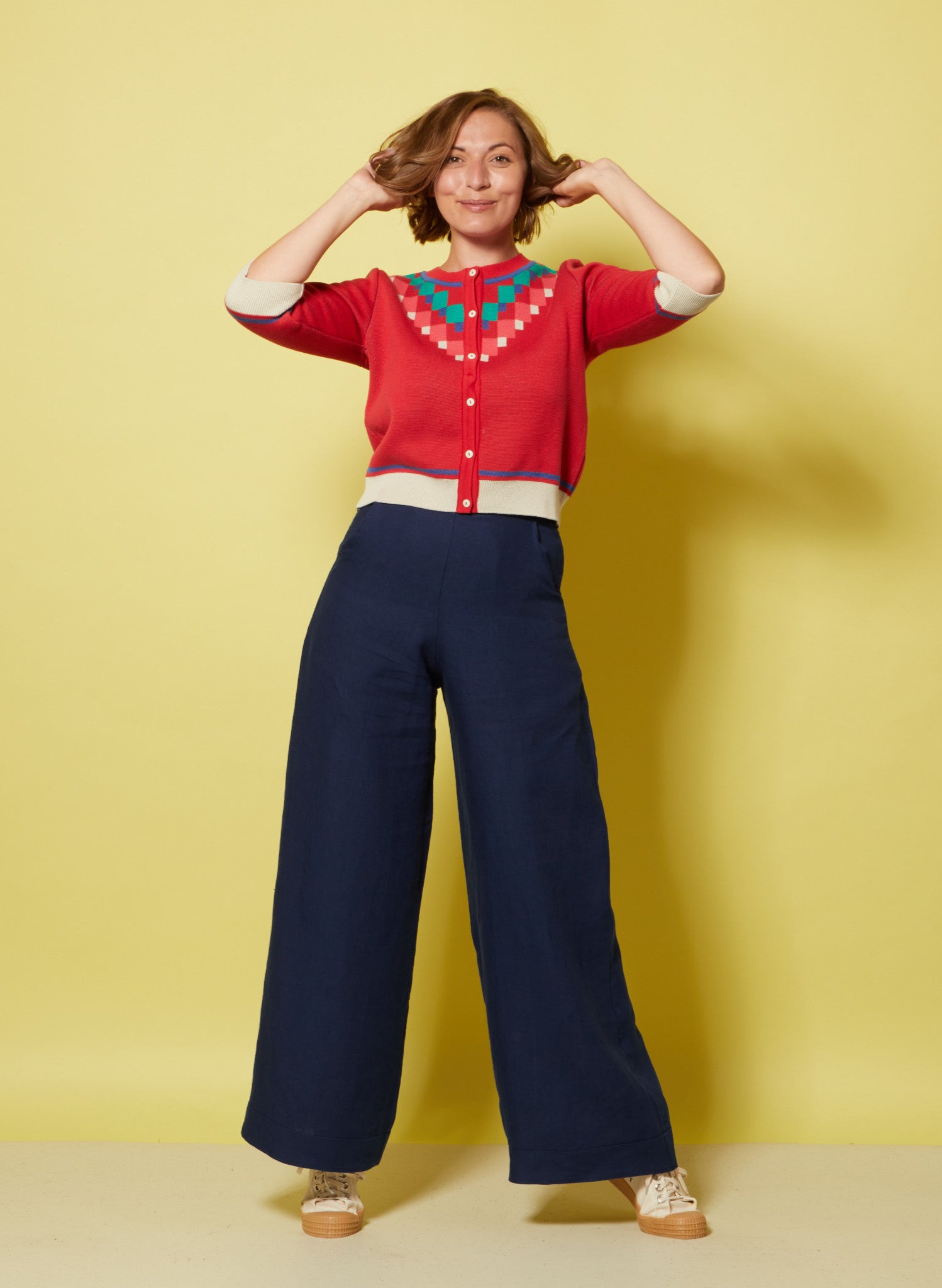 Archive Sale - Size 06 - Josephine - Dark Navy Linen Trousers