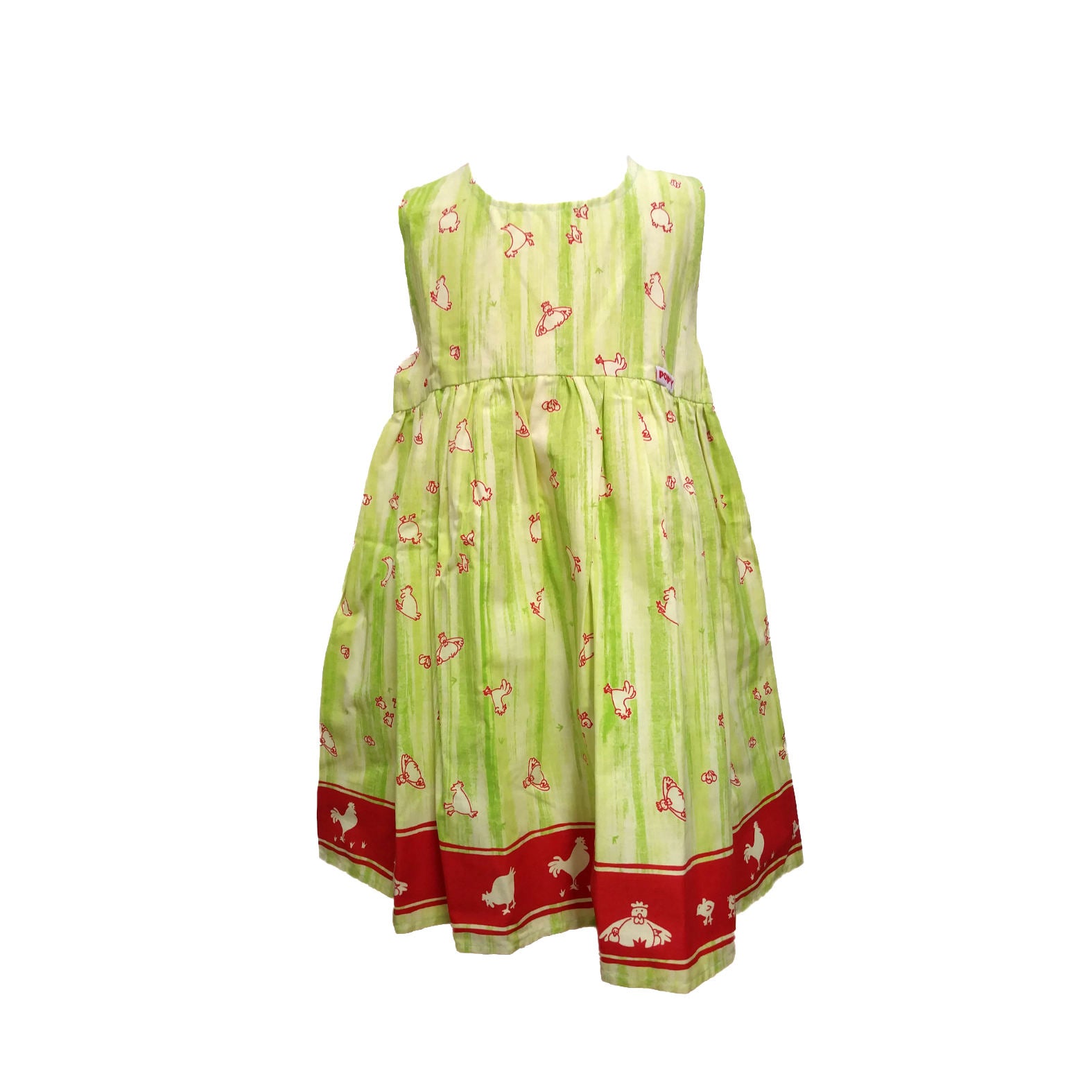 Archive Sale - Poppy - Age 2-3- Katie Pinafore Dress - Mint Hens