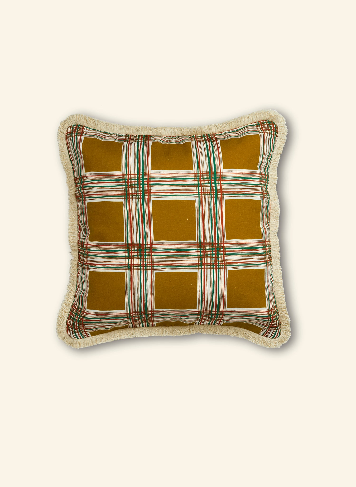 Cushion Cover - Mustard Checks