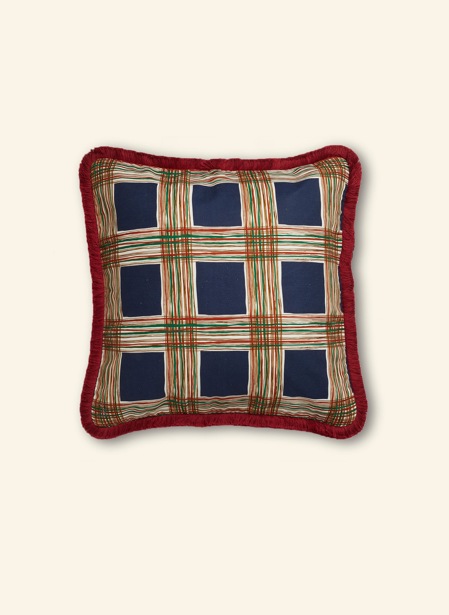 Cushion Cover - Navy Checks