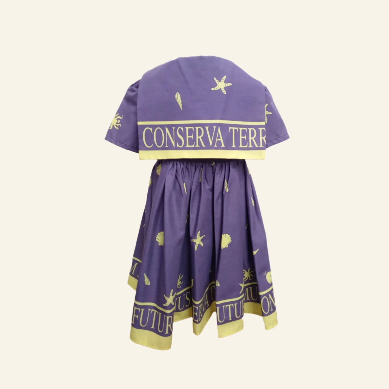 Archive Sale - Poppy - Age 2-3- Laura Dress - Purple/Lemon Save The Earth