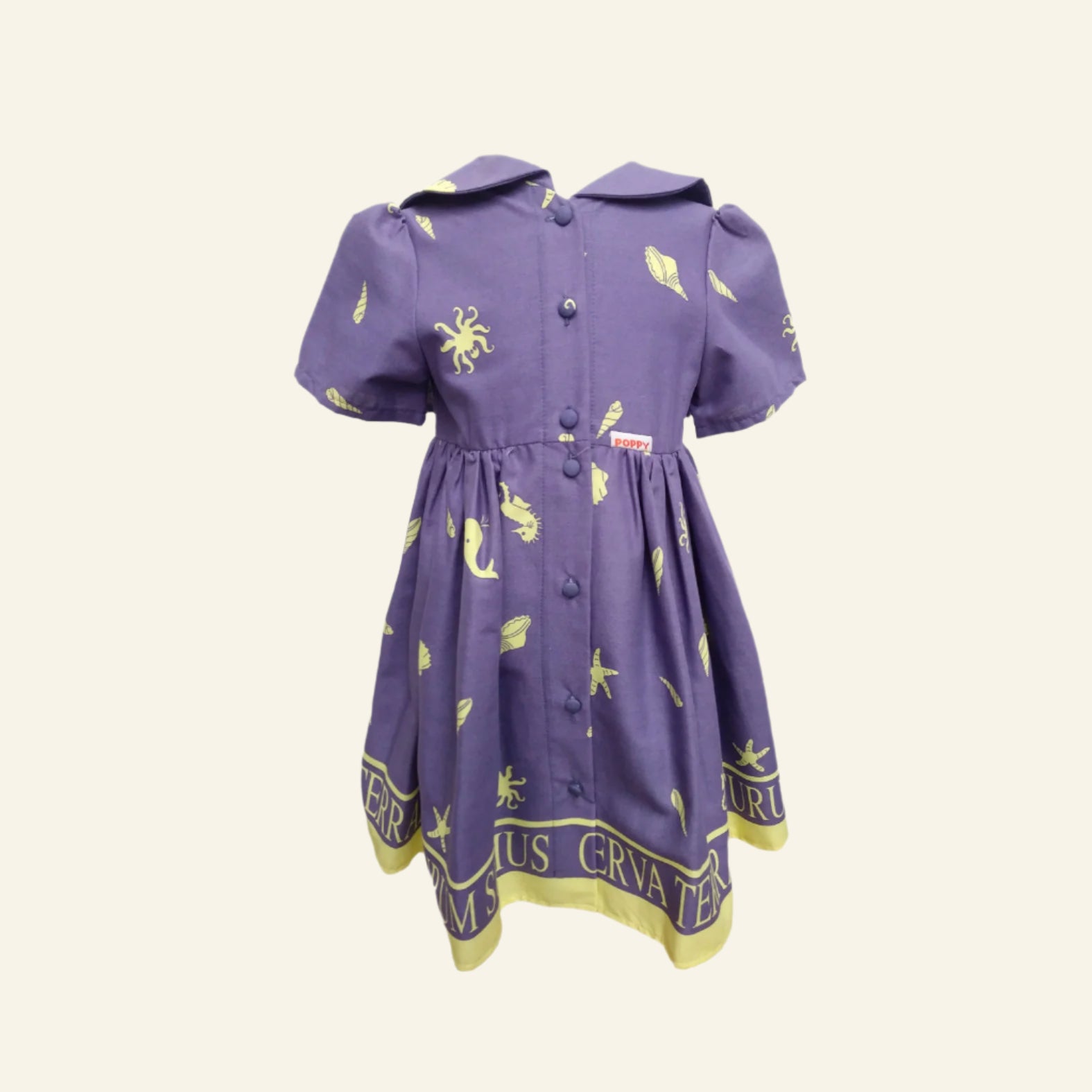 Archive Sale - Poppy - Age 2-3- Laura Dress - Purple/Lemon Save The Earth