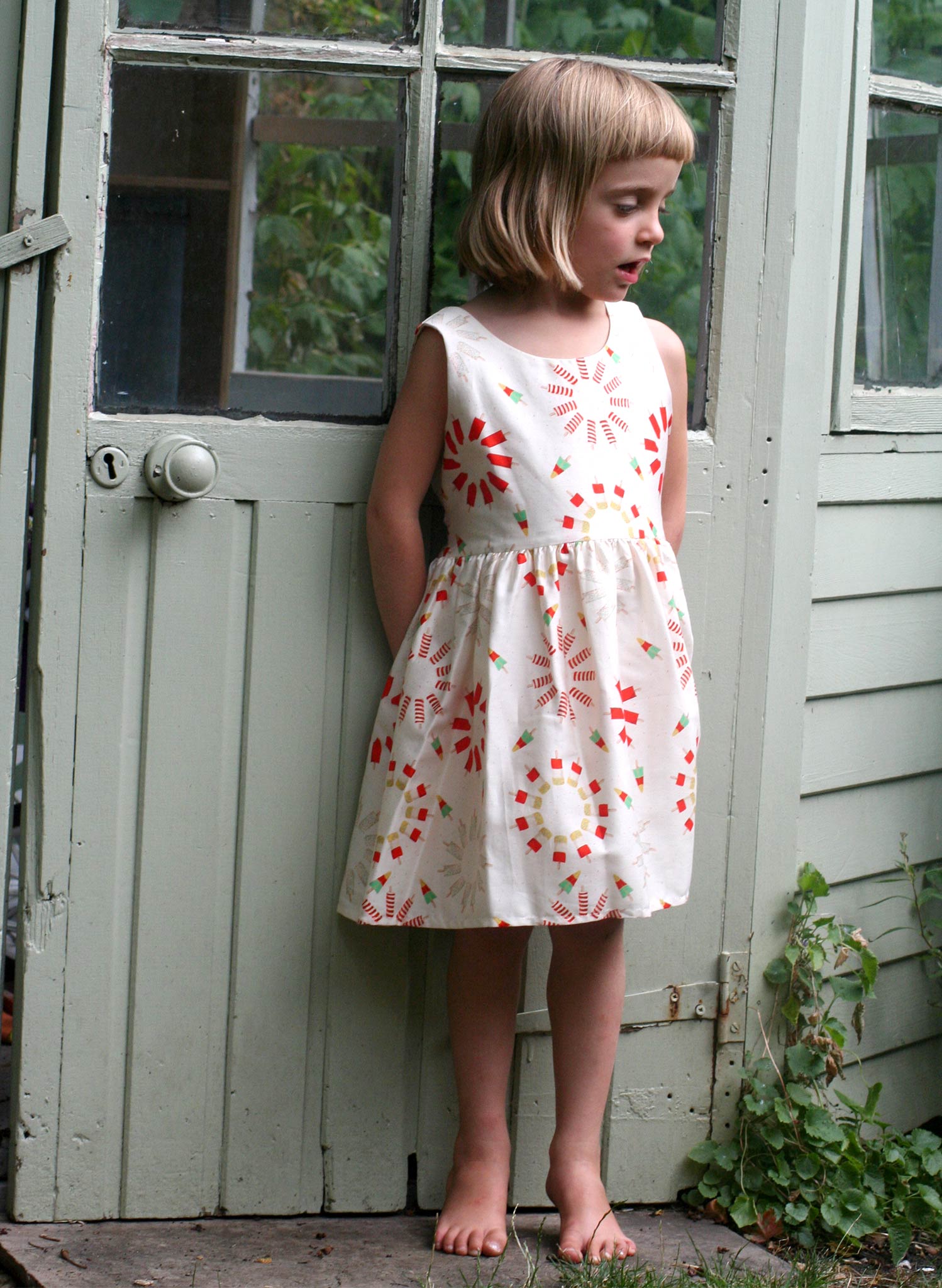 Martha Girl's Dress - Ivory Ice Cream