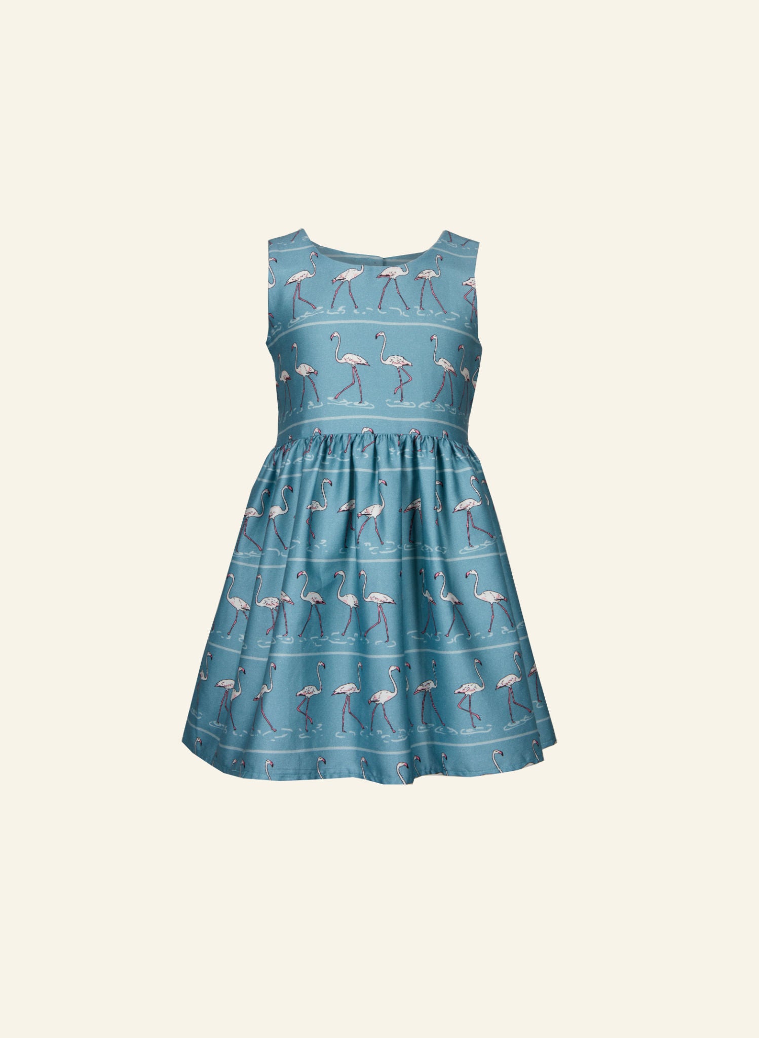 Martha Dress - Teal Flamingo