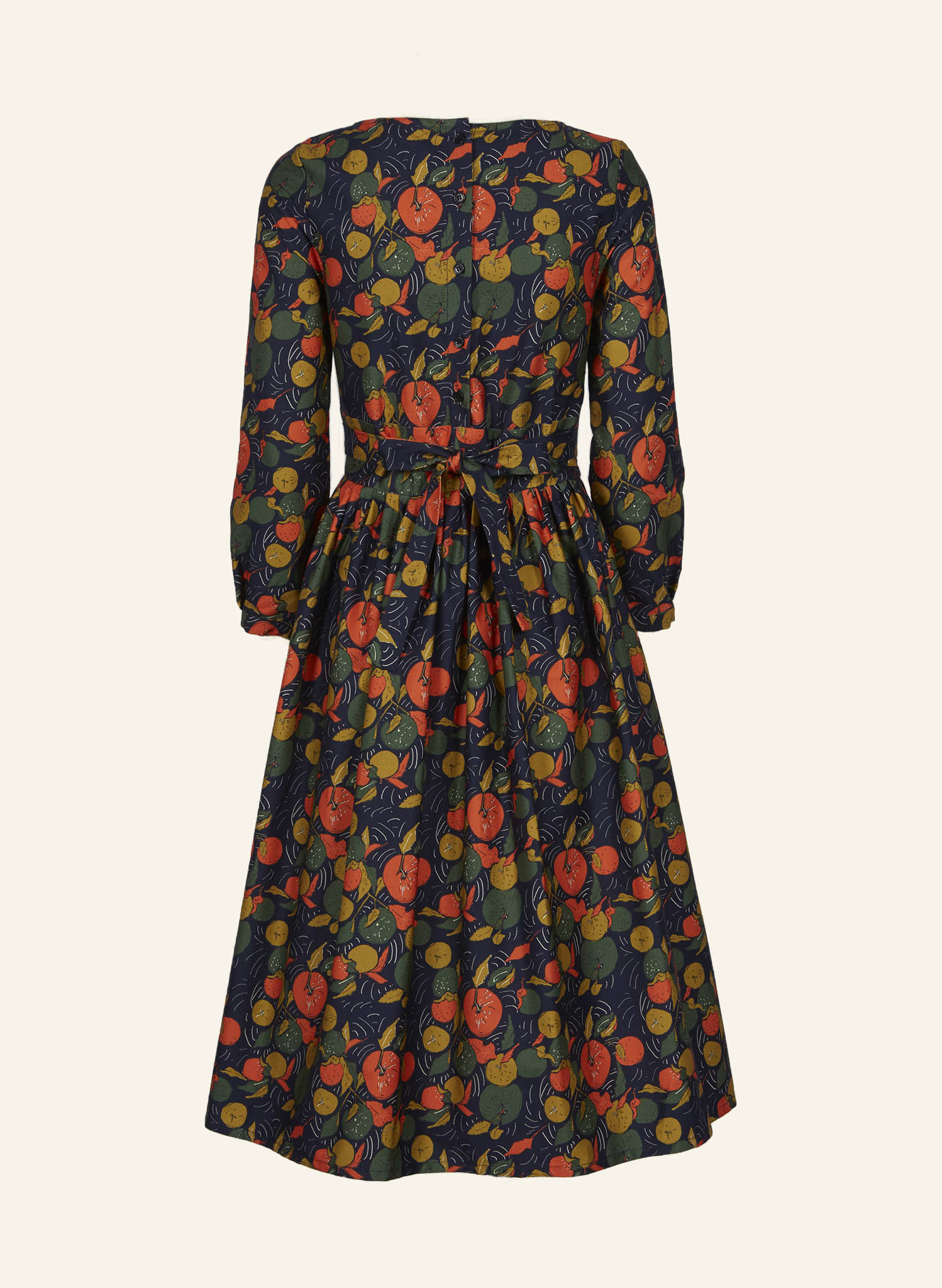 Archive Sale - Size S - Philippa - Navy Apple Orchard Dress