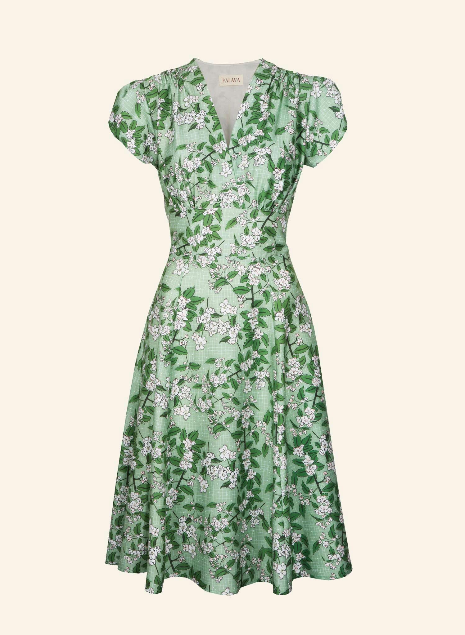 Archive Sale - Rita Dress - Green Apple Blossom