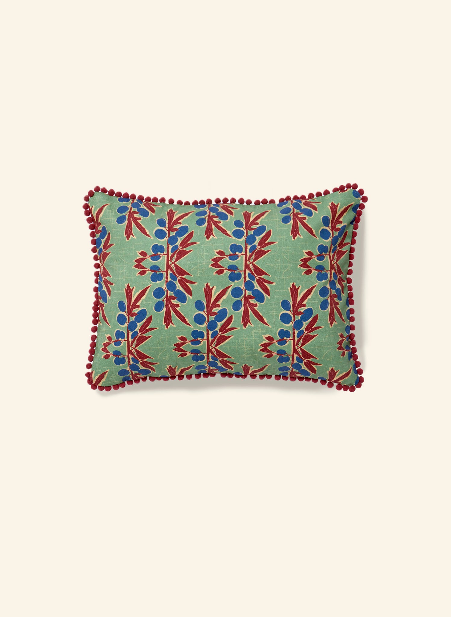 Small Cushion Cover - Green Nouveau Plum