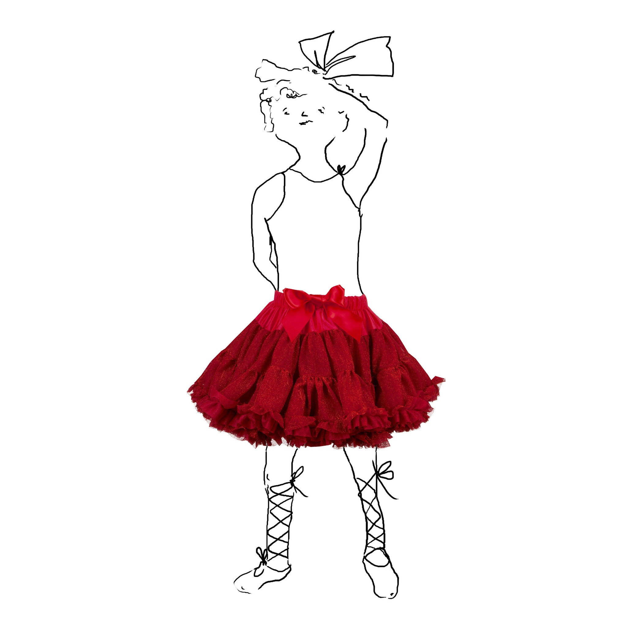 Children's Petticoat - Sparkly Red - Palava