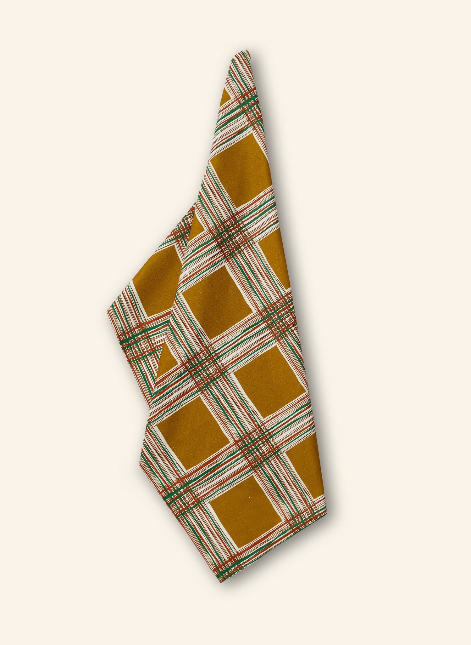 Tea Towel - Mustard Checks