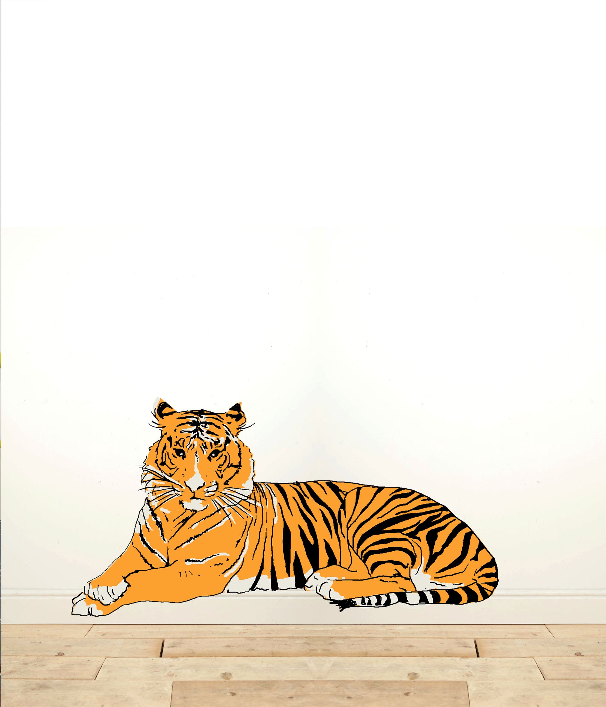 Lying Down Tiger Wall Sticker - Palava