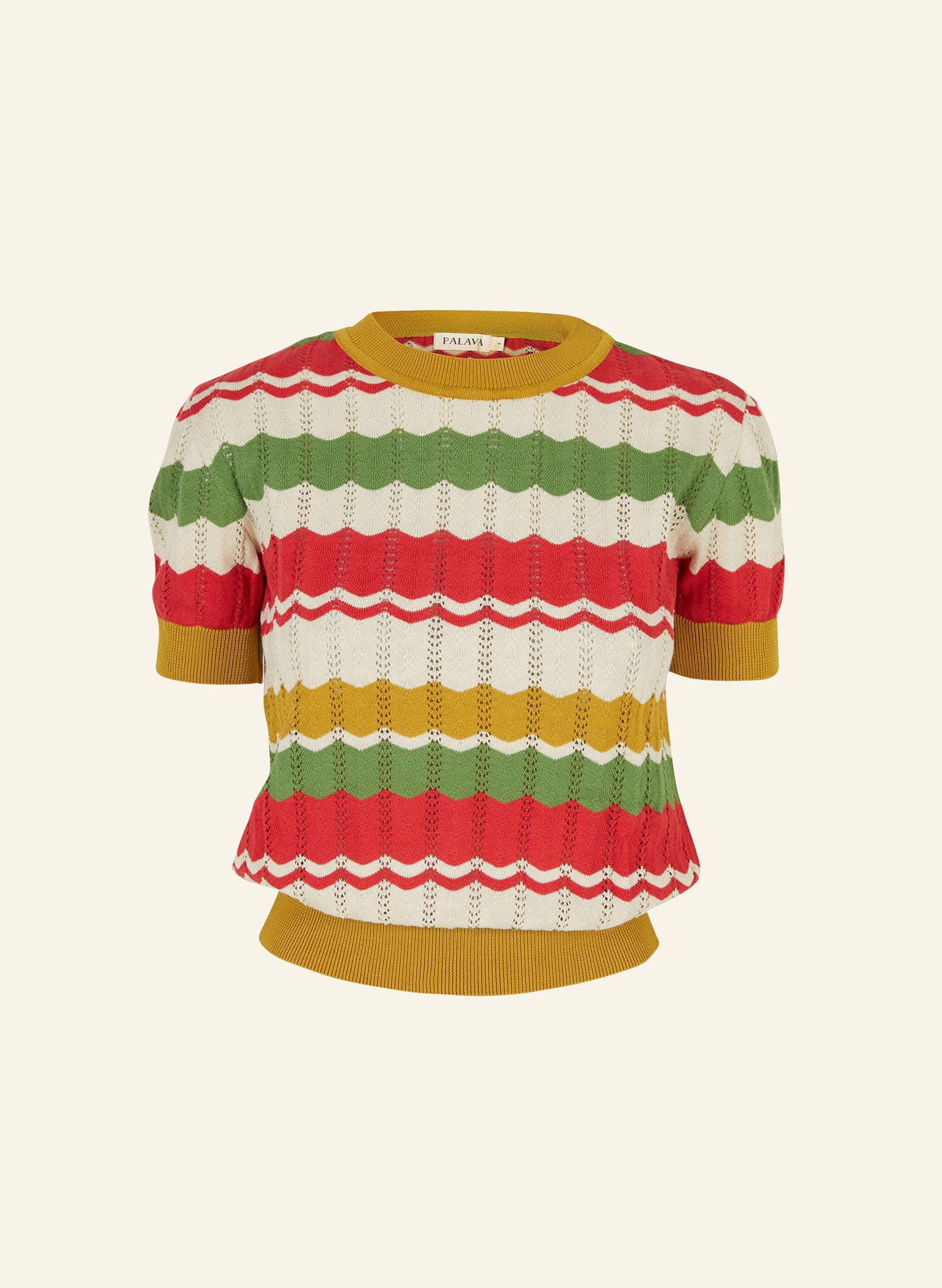 Archive Sale - Size S - Eve Knitted Top - Red and Mustard