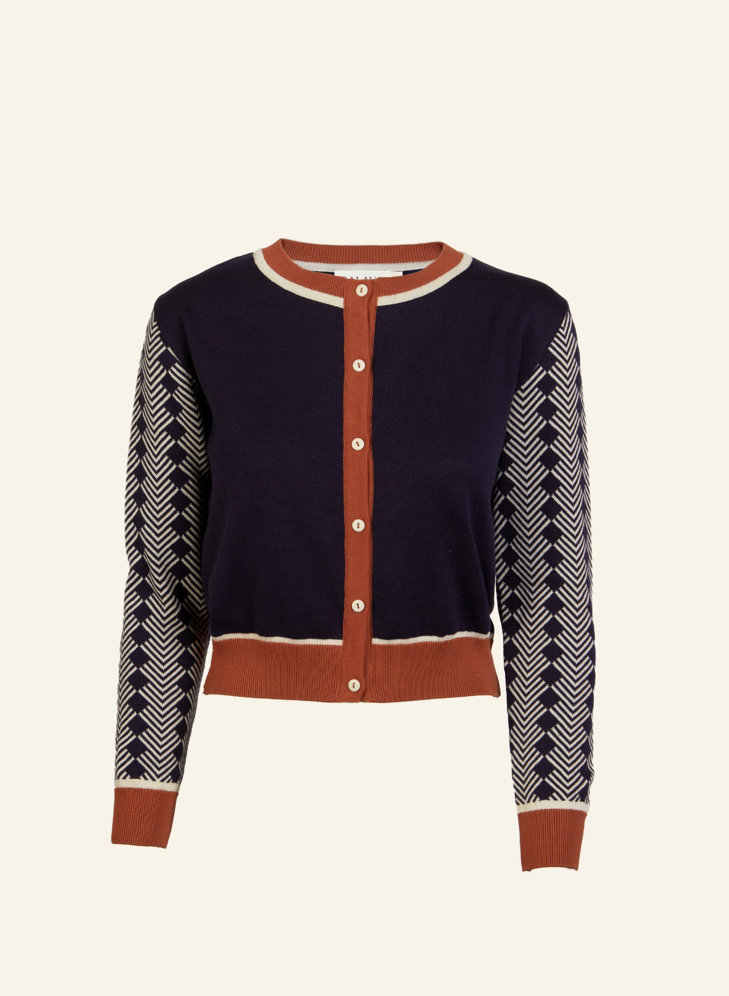 Vera - Large Navy Fox Cardigan