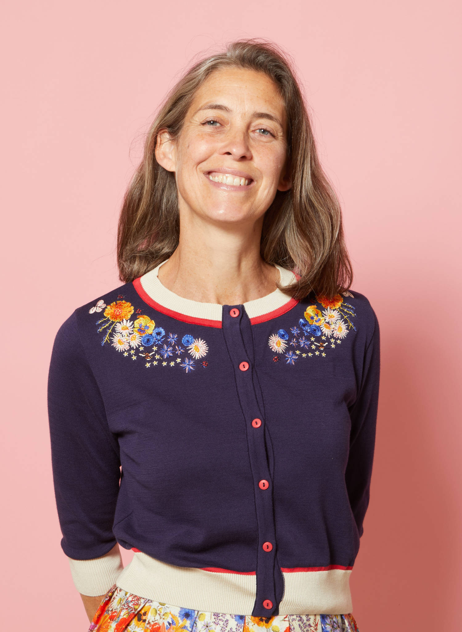 PRE LOVED - Vera - Navy Edible Flowers Cardigan