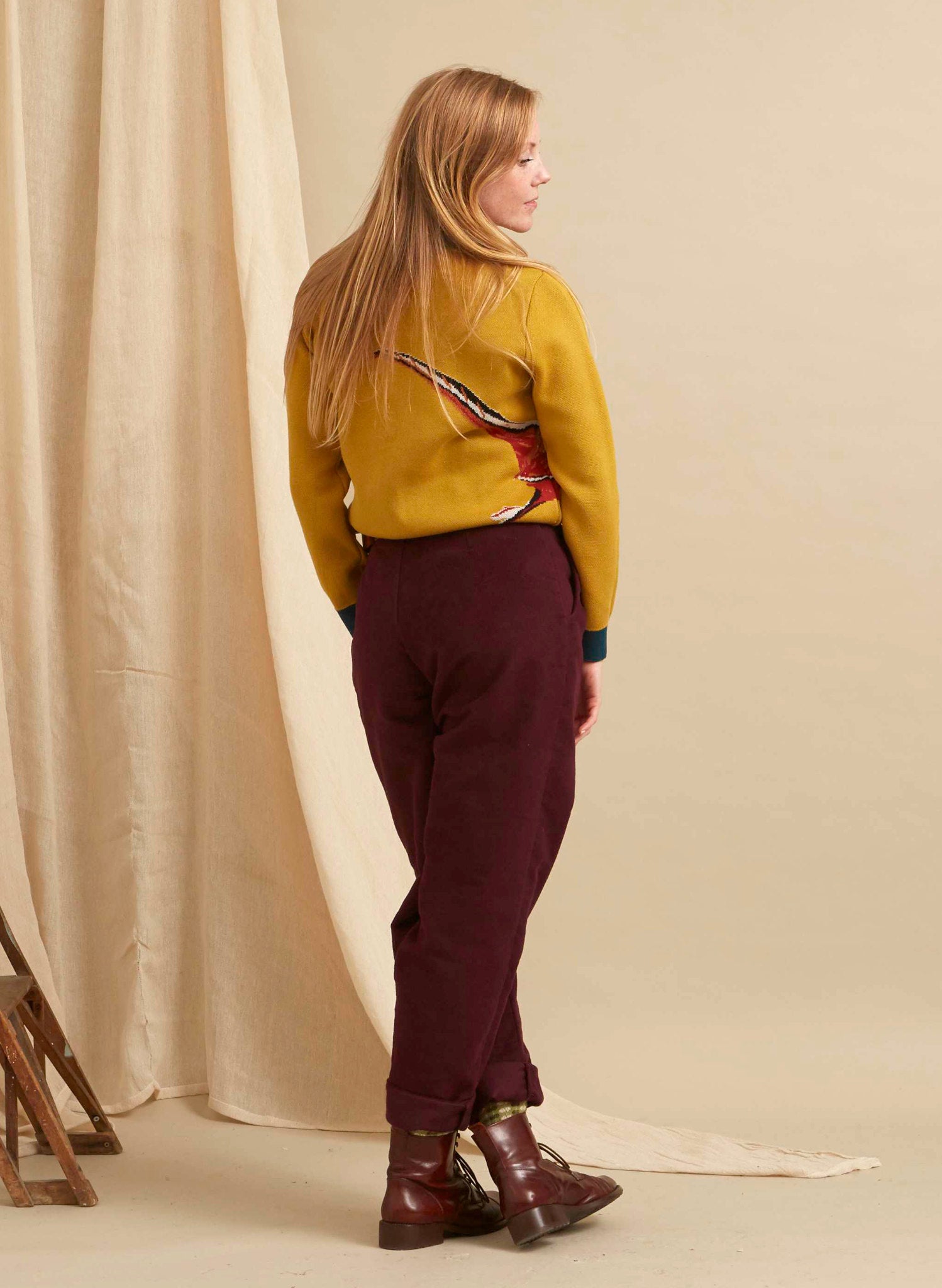 PRE LOVED - Trousers - Wilma Aubergine Moleskin