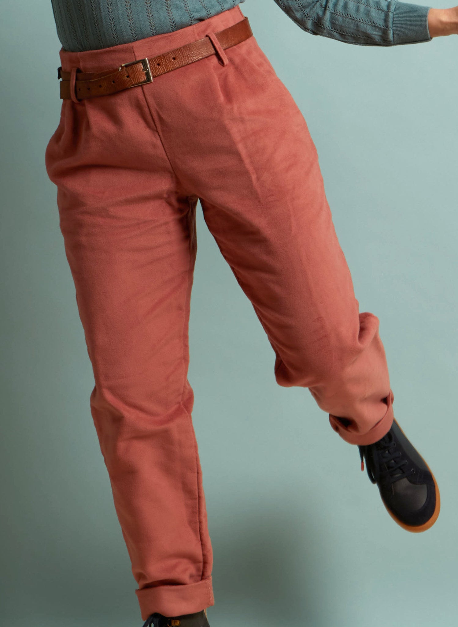 PRELOVED - Wilma Trousers - Pink Moleskine