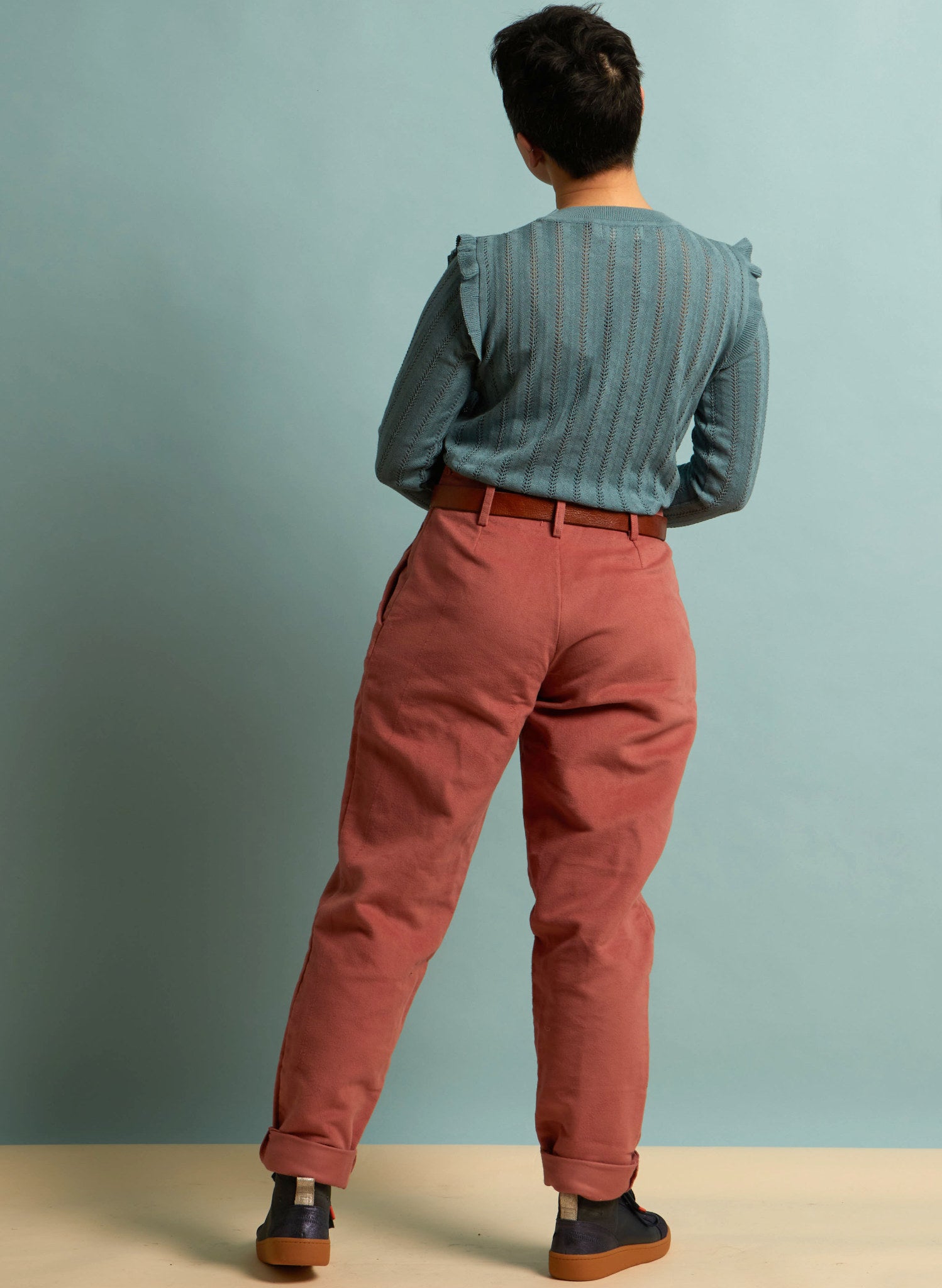 PRELOVED - Wilma Trousers - Pink Moleskine