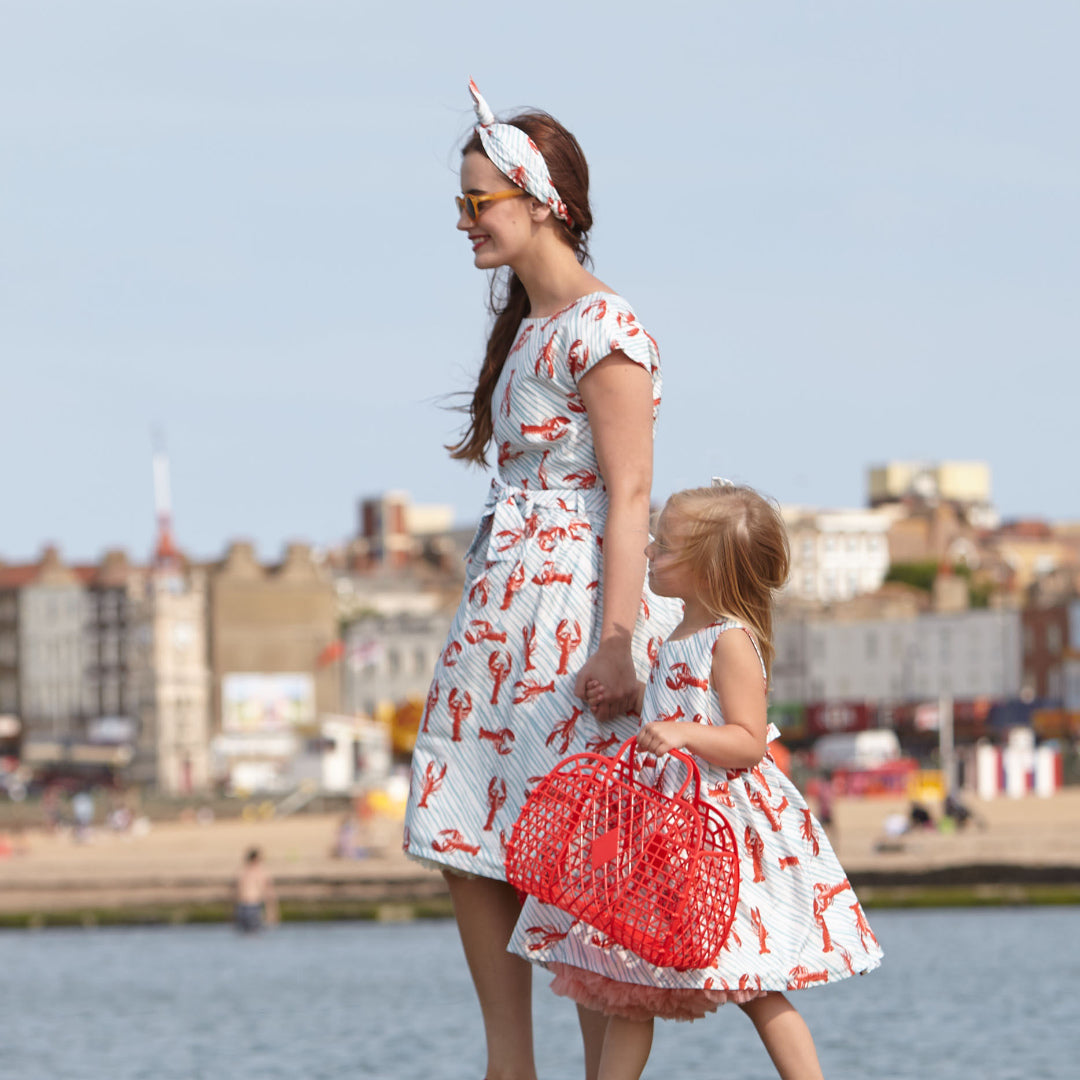 Palava lobster print dresses for women and girls 