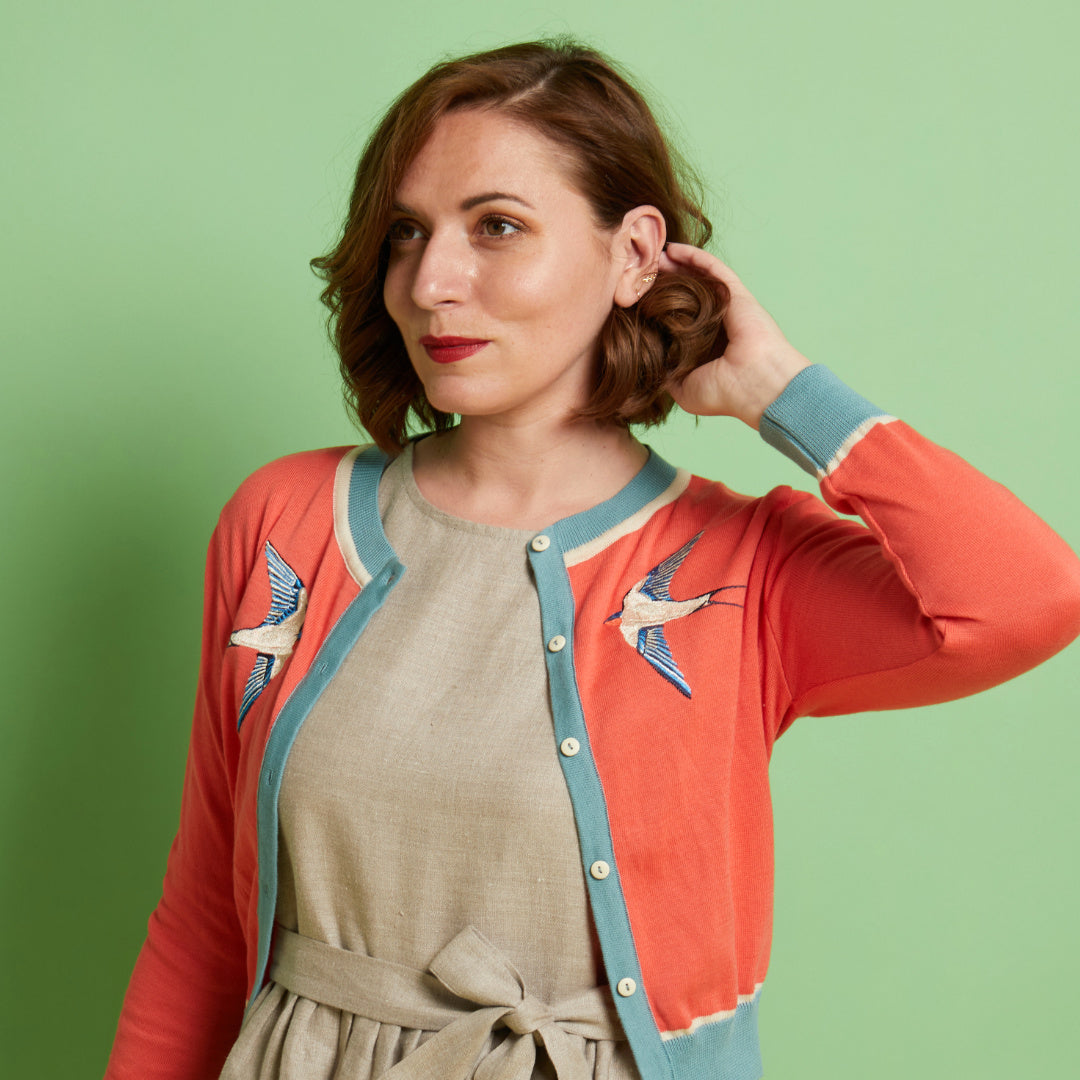 Palava embroidered women's cardigan 1940s 1950s style