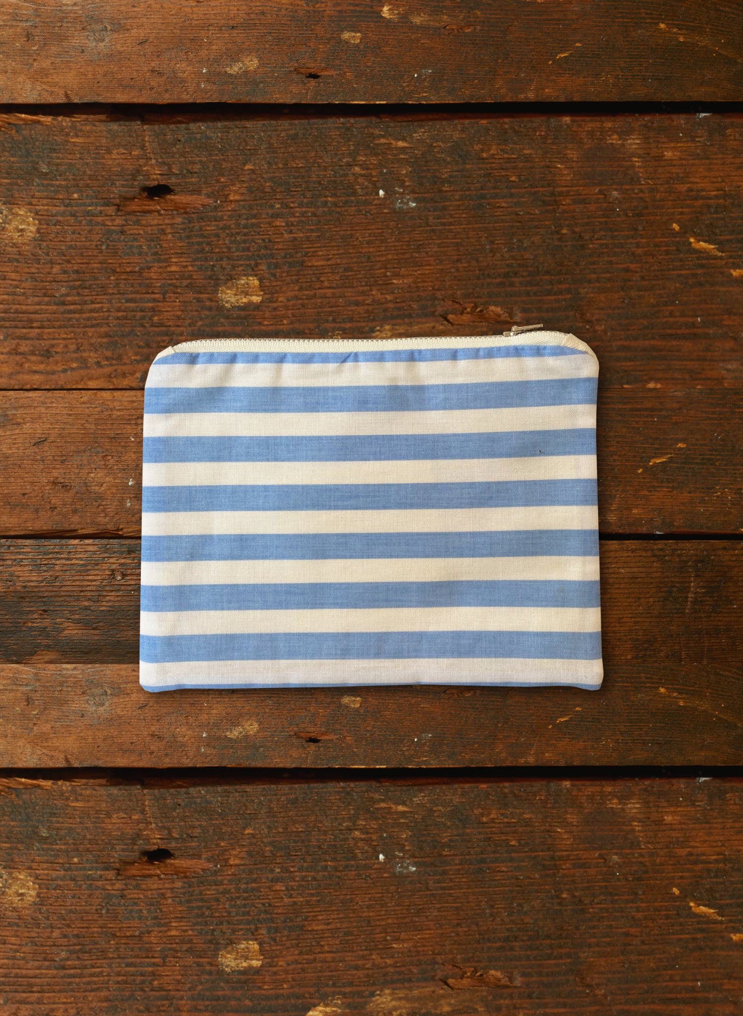 Zip Pouch - Medium - Blue Stripe