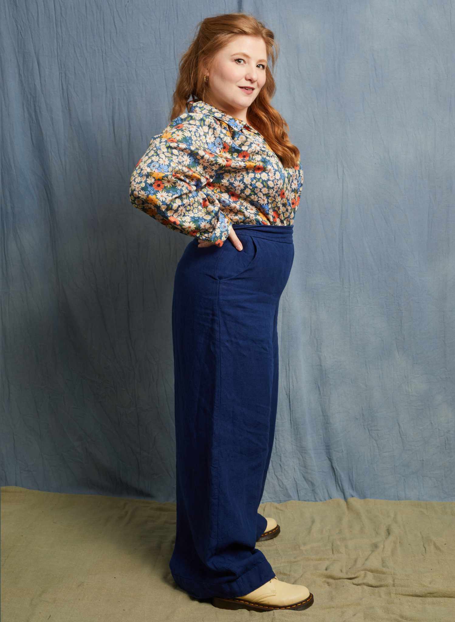 Joan Top - Blue Ditsy Daisy