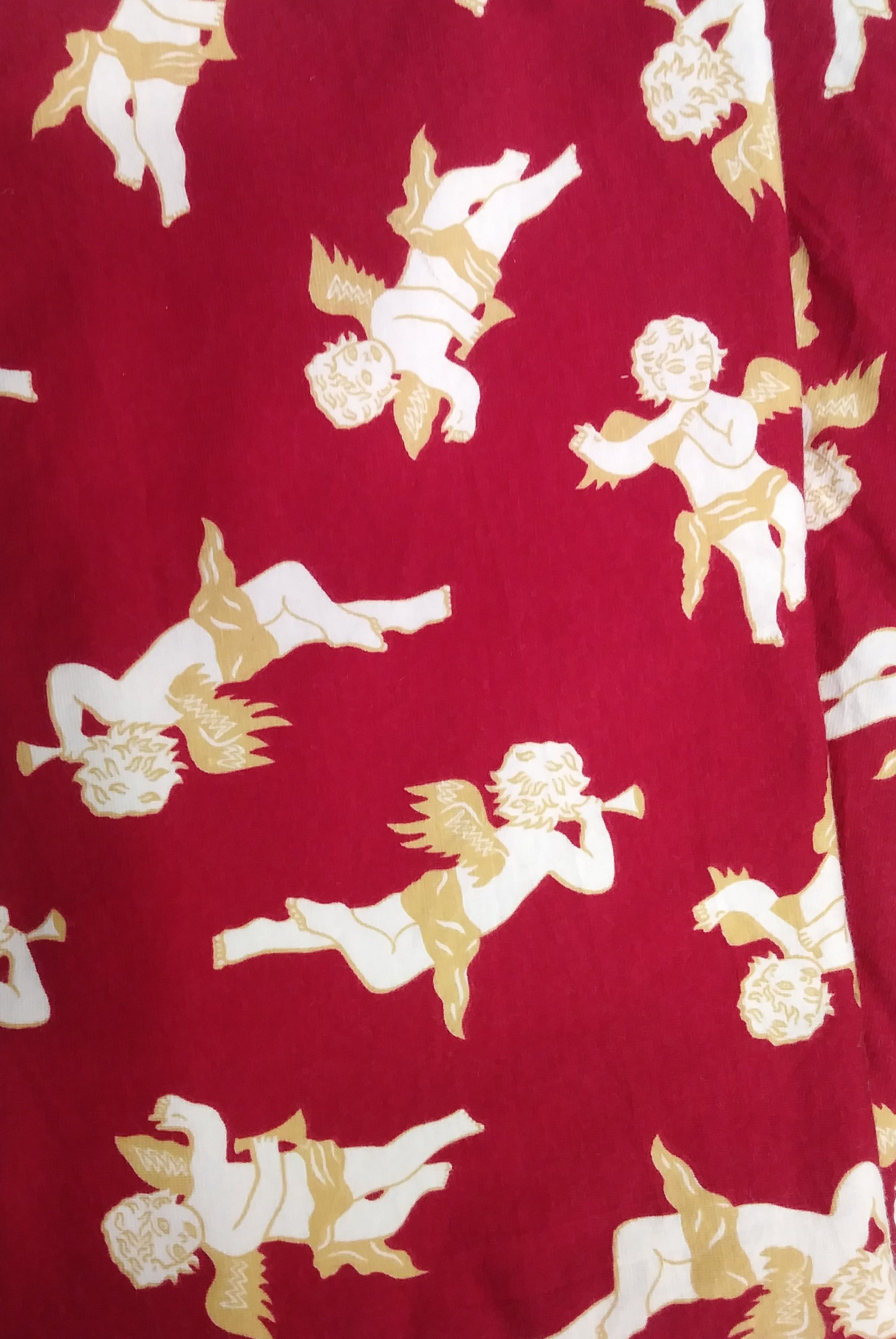 Ruby Red Cherubs Fabric - 100% Cotton Jersey