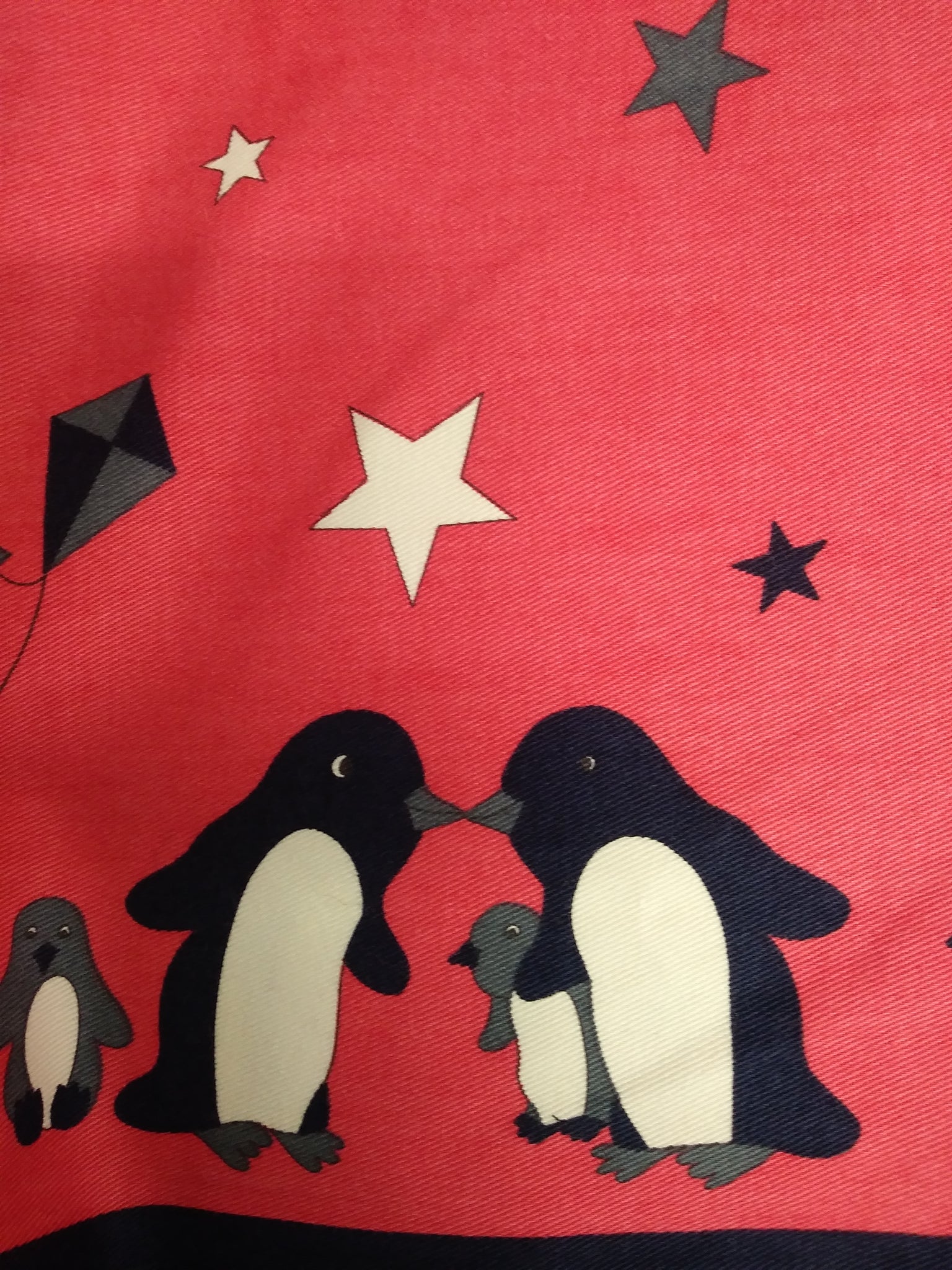 Remnant  - 50cm - Pink Penguin Fabric - Cotton twill Fabric