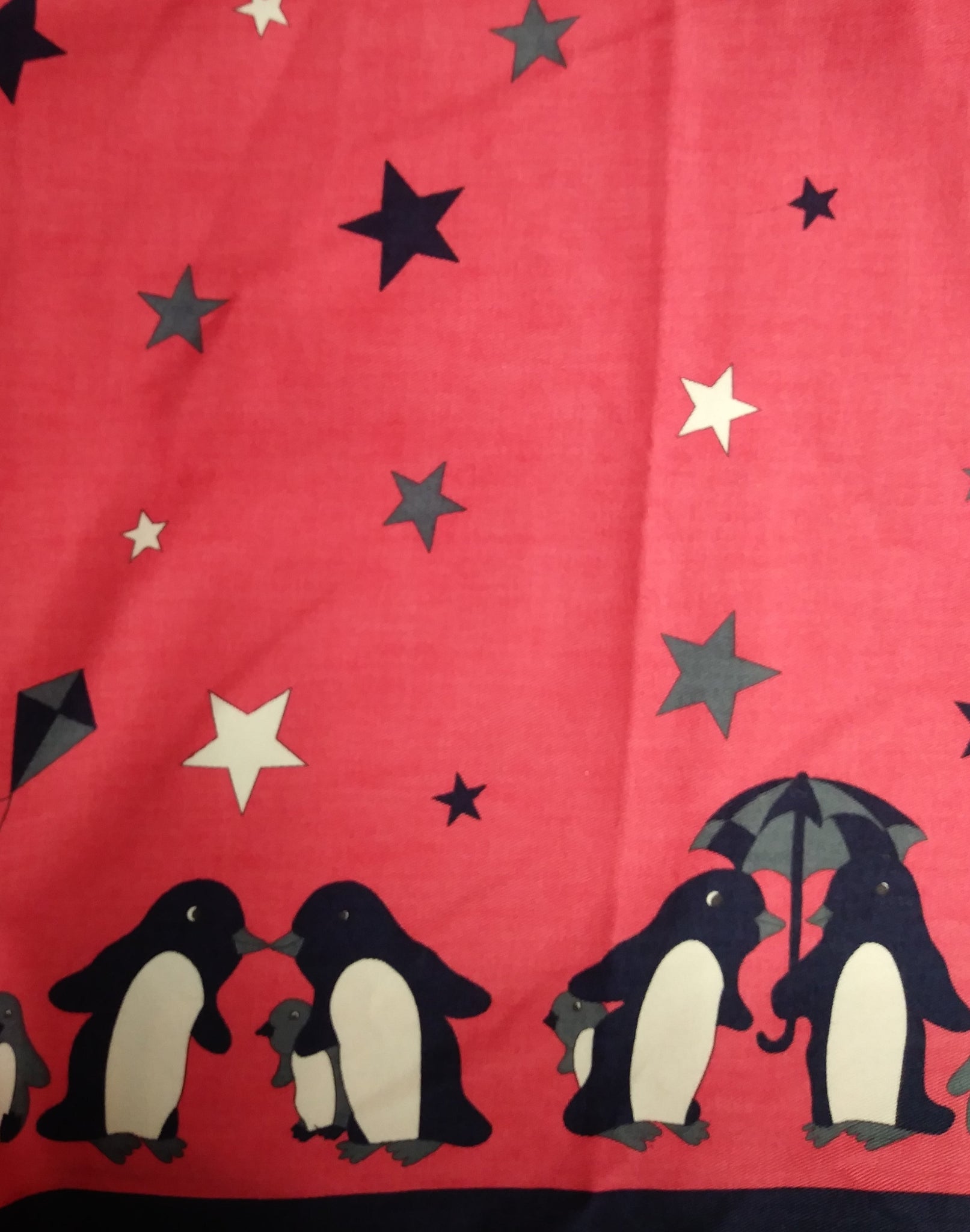 Remnant  - 50cm - Pink Penguin Fabric - Cotton twill Fabric