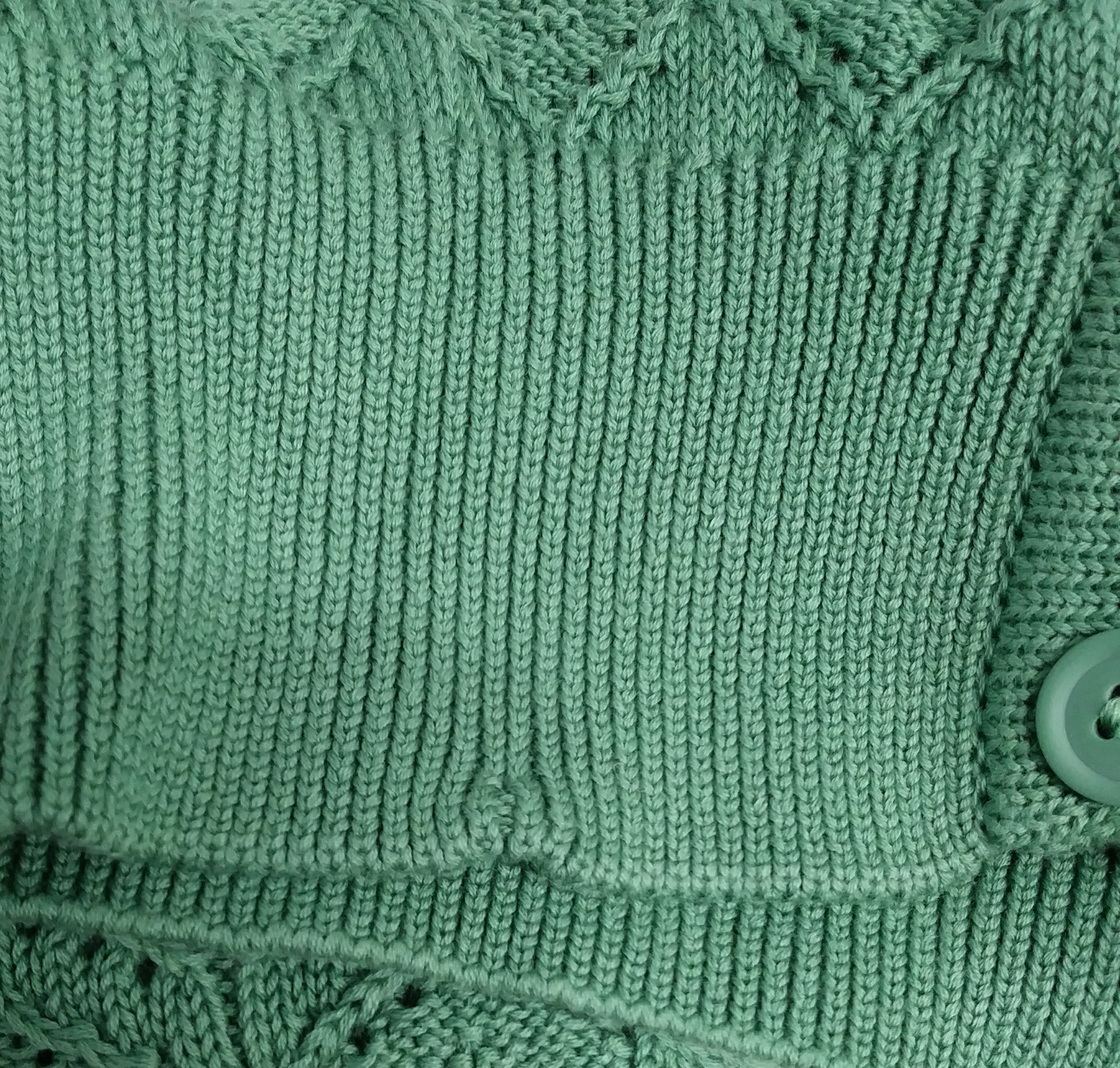 Archive Sale - Size S - Leah - Green Basket Knitted Cardigan