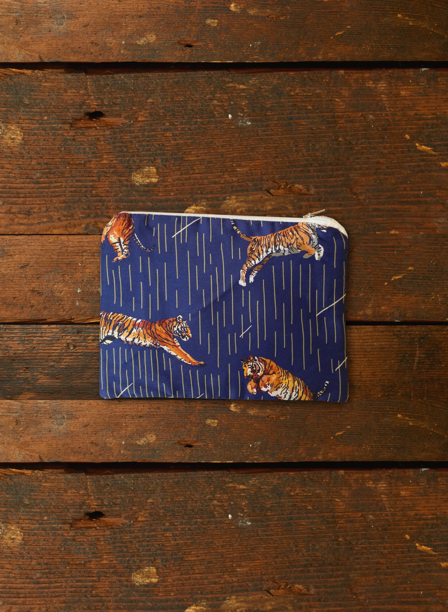 Zip Pouch - Small - Navy Tigers